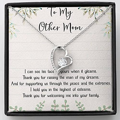 To My Other Mother Necklace with Message Card - Forever Love Pendant for Stepmom, Bonus Mom & Mother Figures - Thoughtful Gift for Mother's Day, Birthday, Christmas & Holidays - Perfect for Welcoming New Family Members & Showing Appreciation