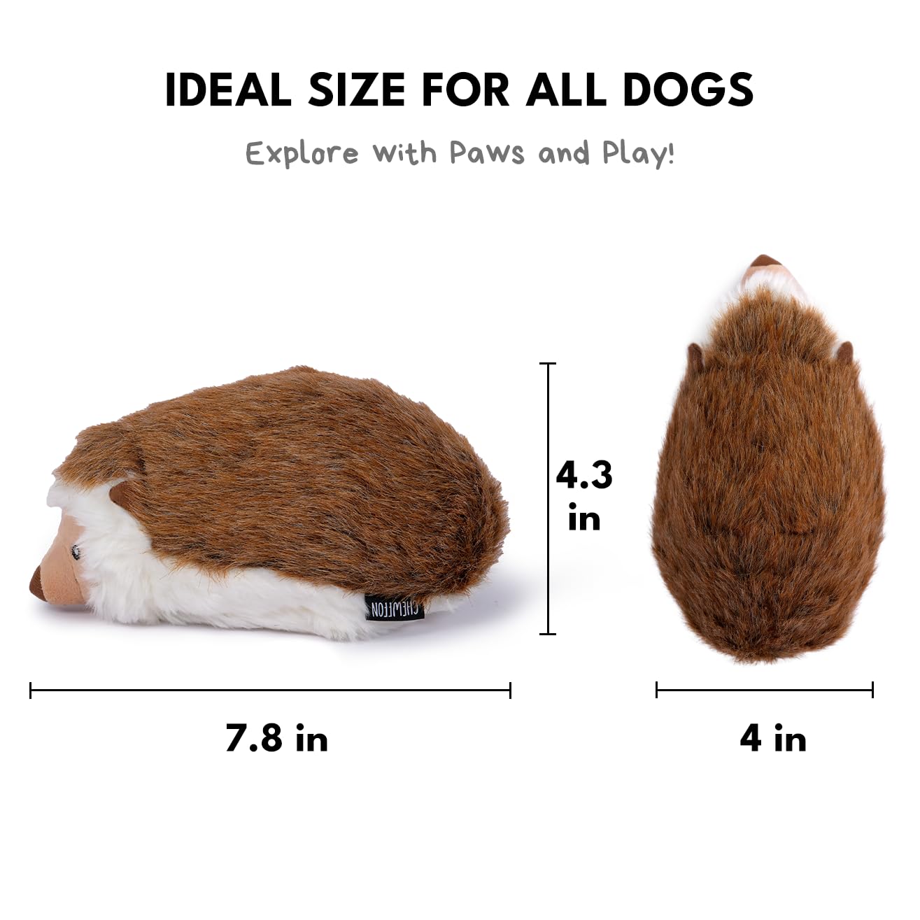 Squeaky Hedgehog Plush Dog Toy for Aggressive Chewers - Durable Interactive Chew Toy for Small, Medium & Large Dogs - Perfect for Playtime, Training & Cuddling