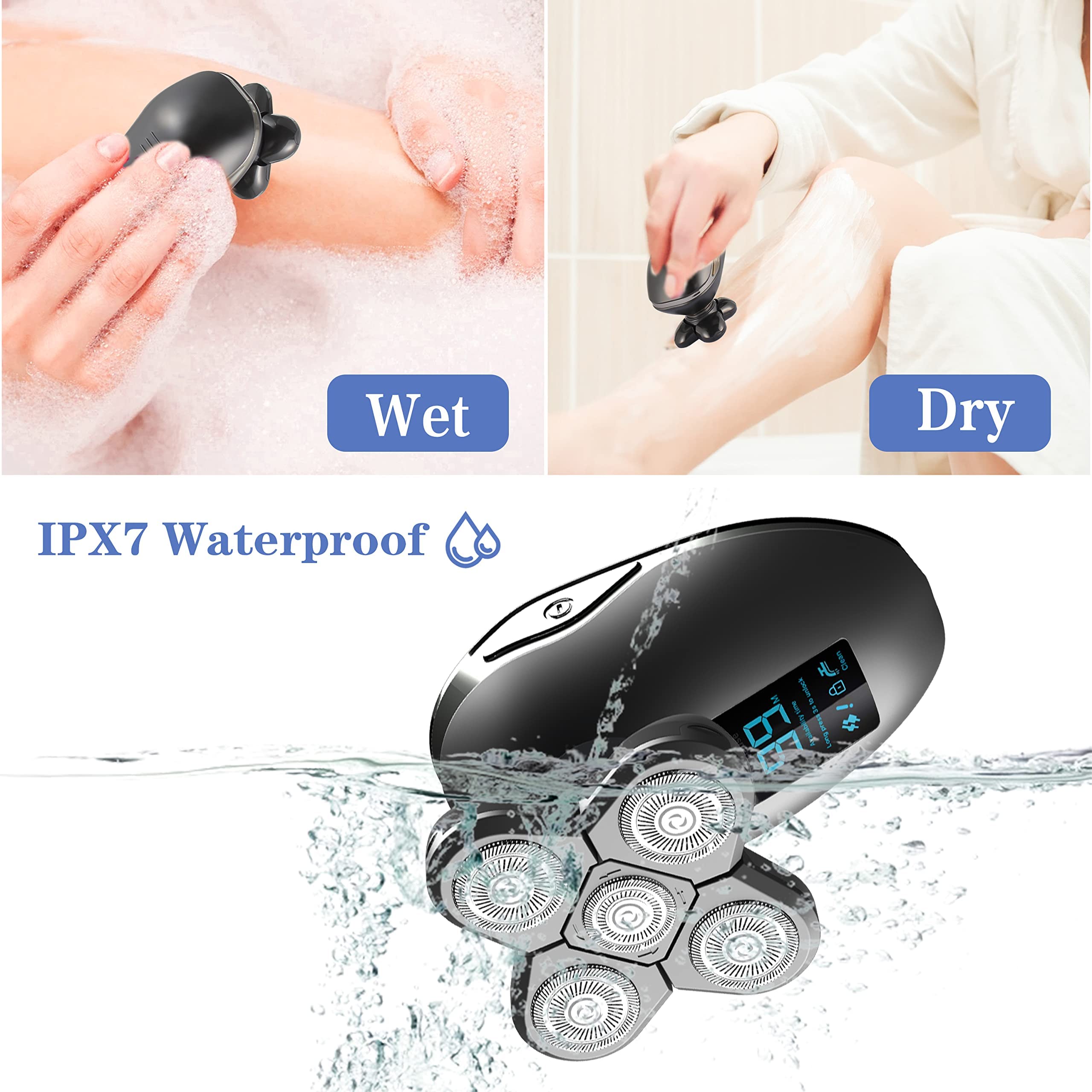 Best Electric Razors for Women - Cordless Painless Hair Removal Shaver for Face, Legs, Bikini & Body - Rechargeable Rotary Shaver Kit for Smooth Skin at Home & Travel