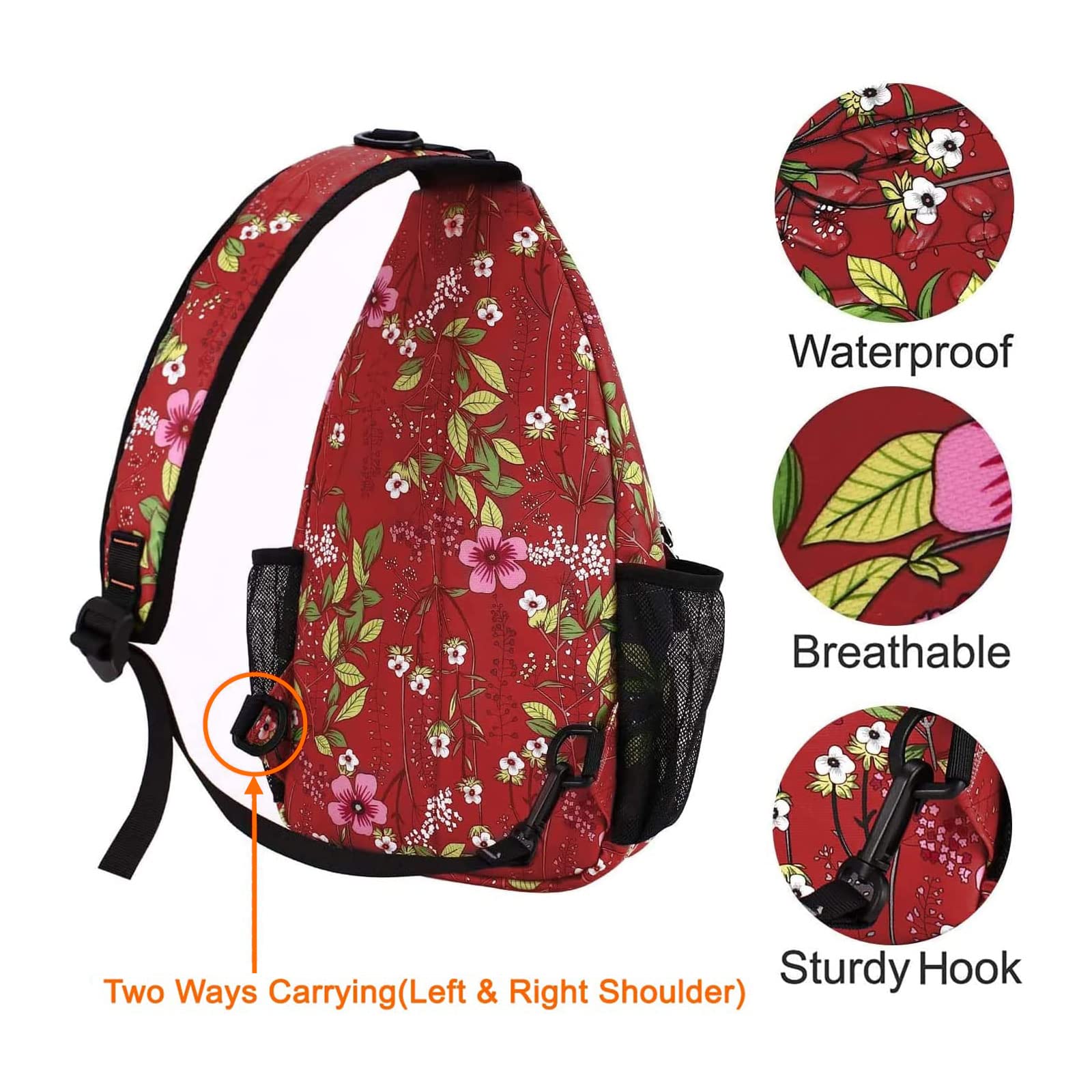 MOSISO Sling Backpack for Men & Women - Lightweight Travel Hiking Daypack, Water-Resistant Crossbody Shoulder Bag (Periwinkle Blue) - Perfect for Outdoor Adventures, Commuting & Daily Use