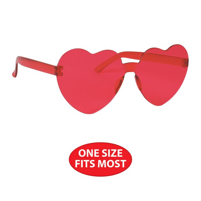 12 Pack Beistle Heart Glasses - Fun Party Favors for Valentine's Day, Bachelorette, Bridal Showers & Themed Events