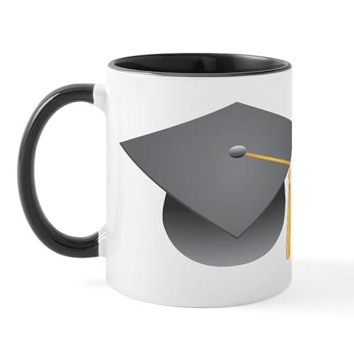 White/Black Inside - Gray Graduation Cap Mug