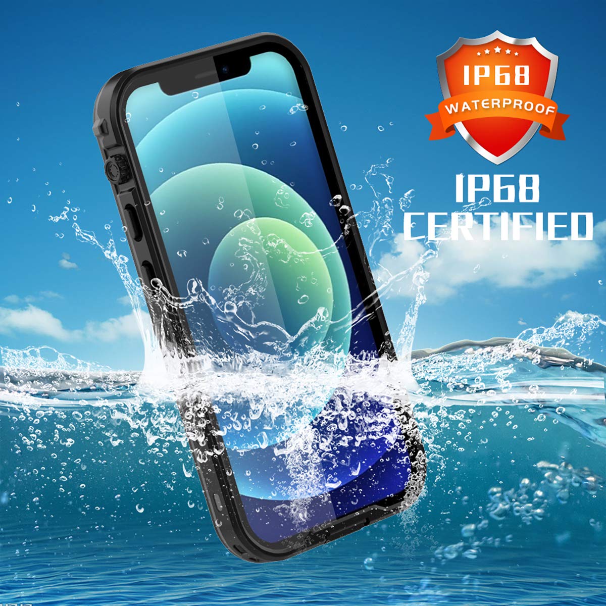 AICase iPhone 12 Magnetic Clear Case with Built-in Screen Protector - Shockproof, Dustproof & Waterproof IP68 (6.1 inch) - Perfect for Outdoor Activities, Travel & Daily Protection