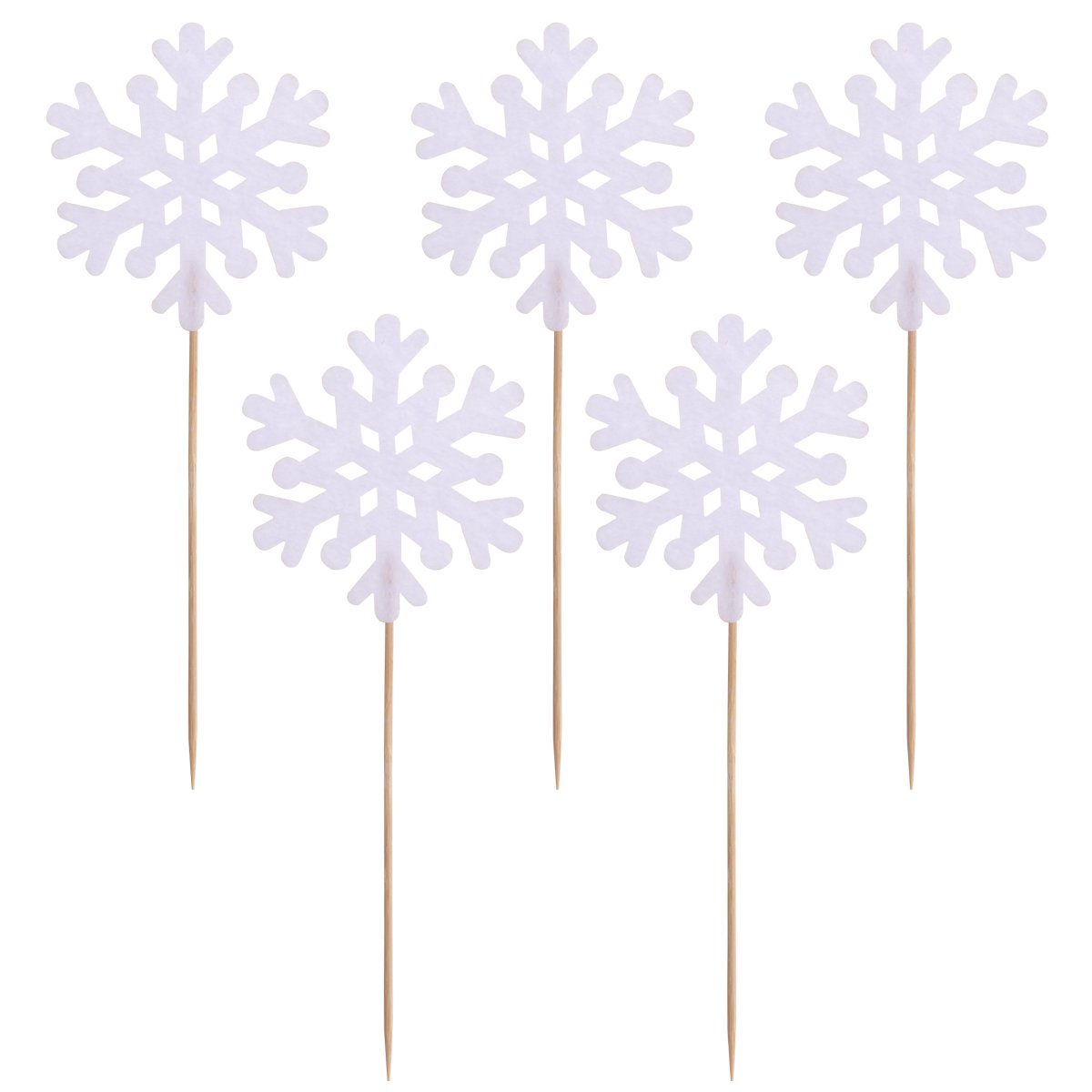 Amosfun 10pcs Christmas Snowflake Cupcake Toppers - Edible Cake Decorations for Holiday Parties, Xmas Dessert Decor, Baking Supplies & Festive Treat Toppers | Perfect for Christmas Celebrations, Birthday Cakes & Winter-Themed Desserts