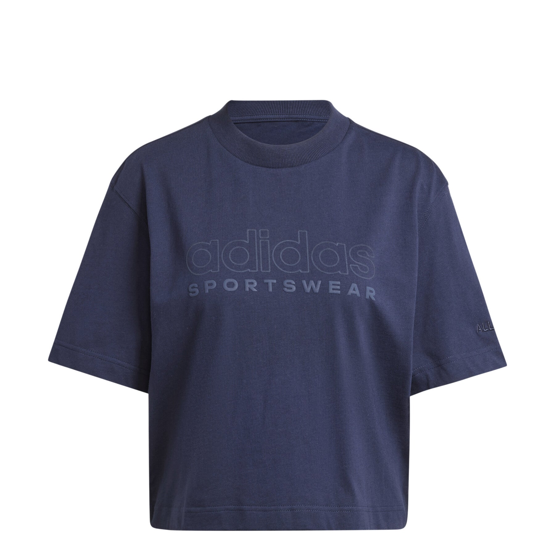 Adidas Women's All SZN Graphic Navy T-Shirt - Comfortable Casual Tee for Everyday Wear, Gym & Sports