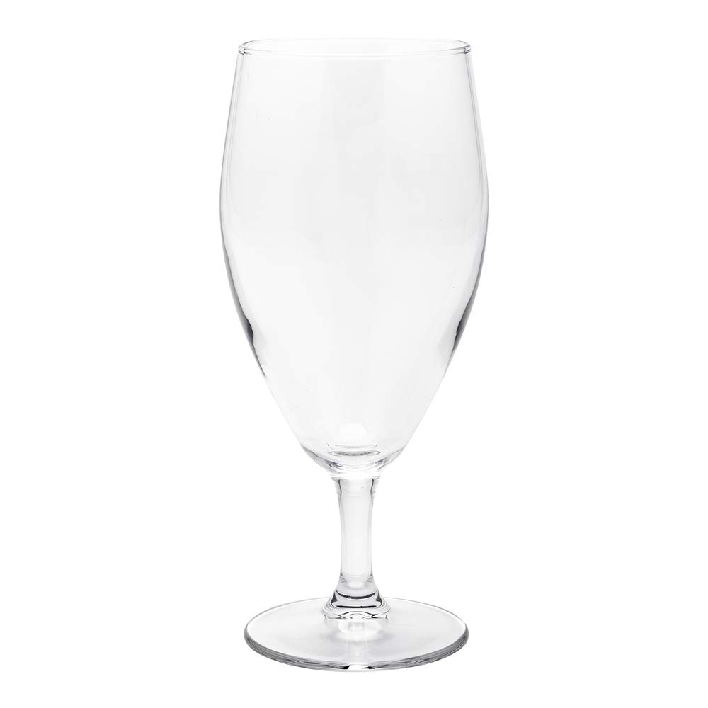 Restaurantware Cascata 16oz Iced Tea Glasses Set of 6 - Clear Tempered Glass Drinking Glasses for Water, Juice & Iced Tea - Chip-Resistant, Dishwasher Safe - Perfect for Restaurants, Cafes & Home Entertaining