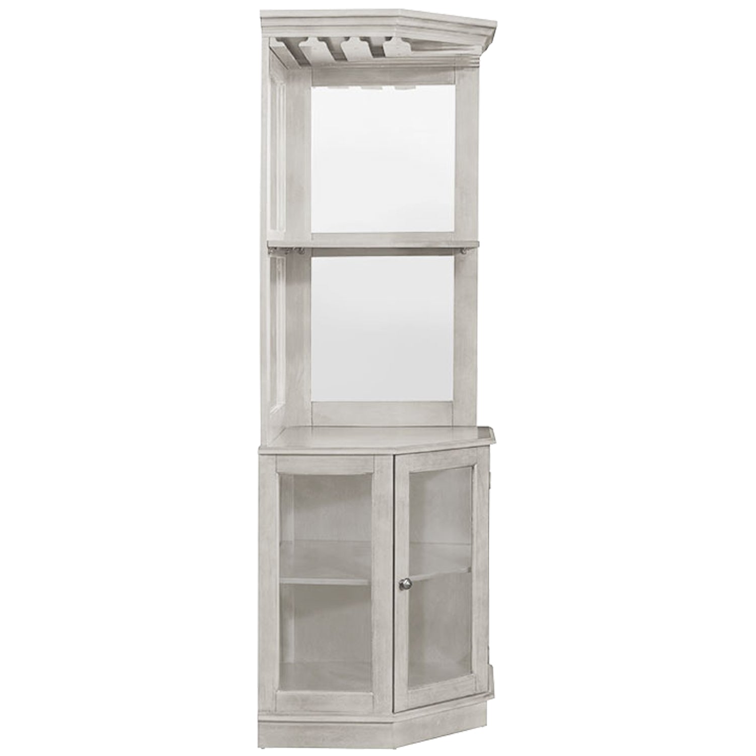 Premium Corner Bar Cabinet with Storage Space & Wine Glass Rack - Stylish Home Bar Furniture for Living Room, Dining Room, or Man Cave