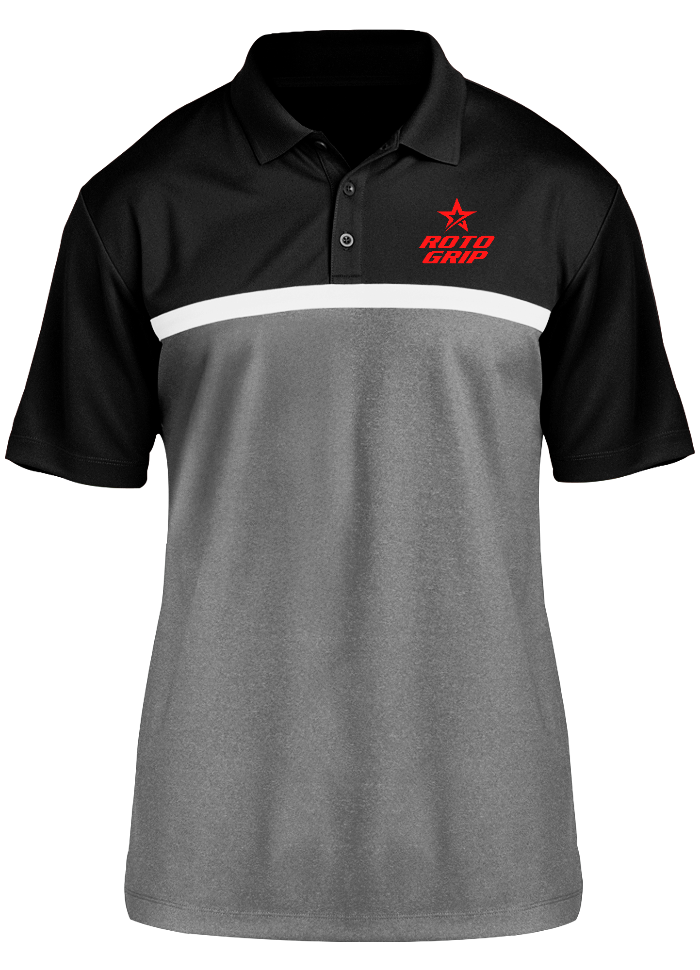 Roto Grip Red Competitor Polo Shirt for Men - Black, White & Gray Colors - Perfect for Bowling, Casual Wear & Sports Events