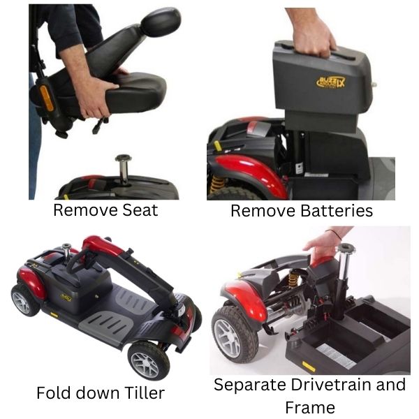 Golden Technologies Buzzaround LX 4 Wheel Mobility Scooter - Lightweight & Foldable Electric Scooter for Adults & Seniors - Perfect for Shopping, Travel & Outdoor Activities