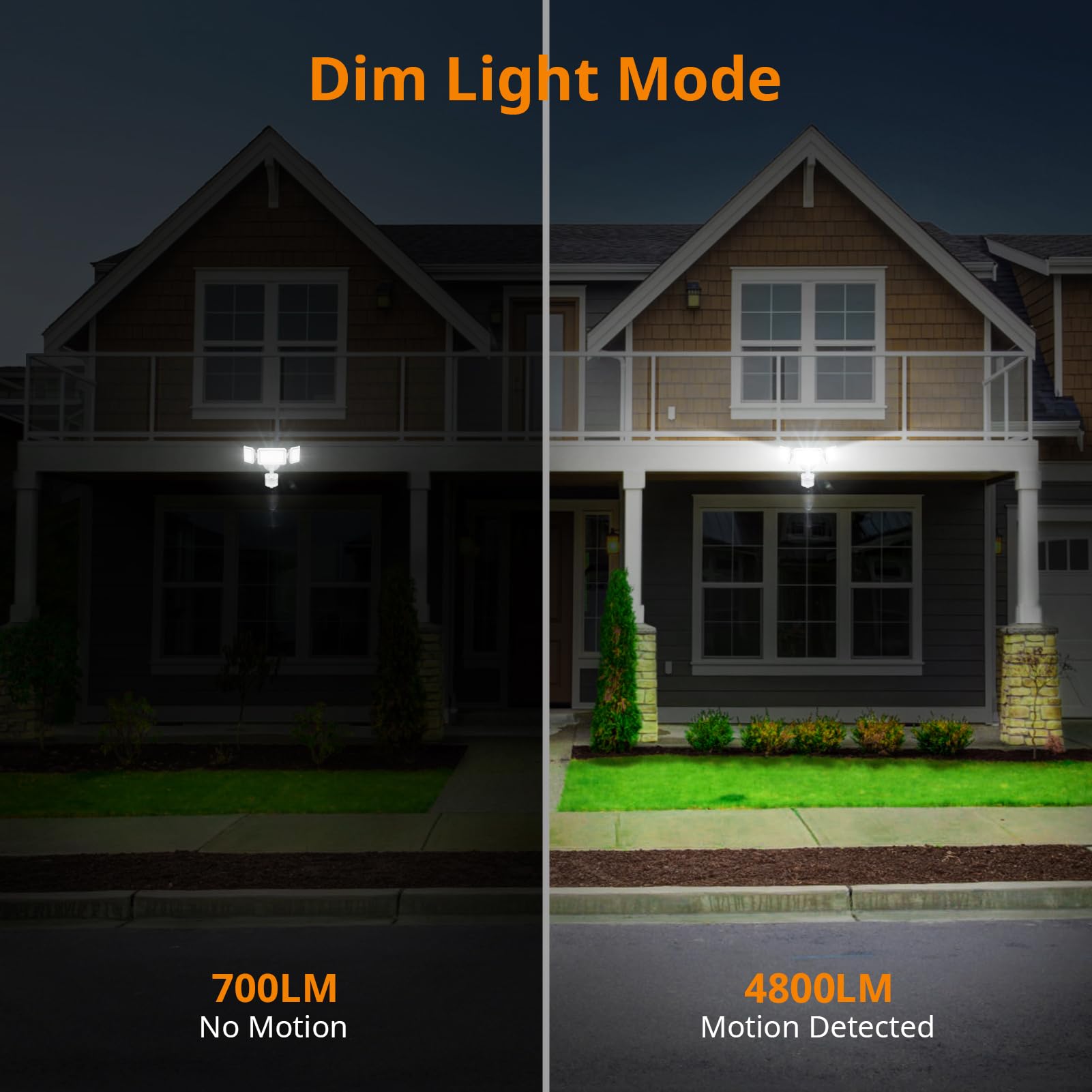 **LEPOWER 45W LED Flood Light with Motion Sensor - 4800LM Bright Security Light, Dusk to Dawn, 3 Modes, 5000K Daylight White, IP65 Waterproof - Ideal for Garage, Yard, Porch, and Outdoor Security Lighting (White)**