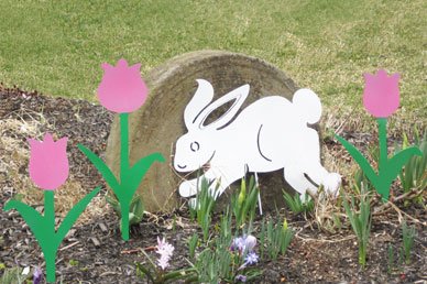 Easter Bunny Garden Stake - Handmade Metal Garden Decor for Spring & Easter Outdoor Decorations - Perfect for Flower Beds, Lawn Ornaments, and Holiday Yard Displays