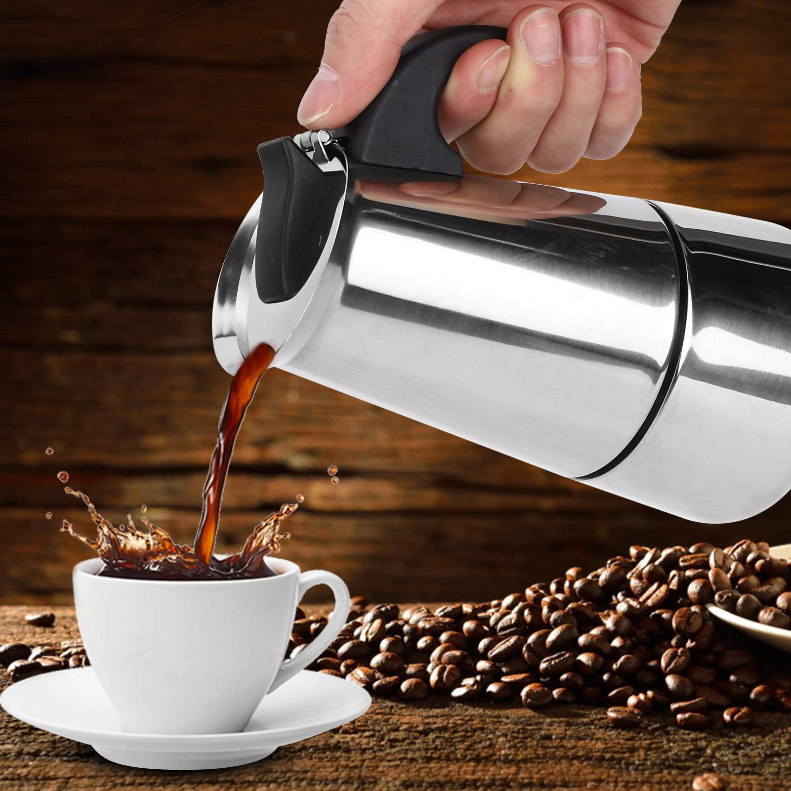 200ml Portable Stainless Steel Coffee Maker & Kettle - Compact Travel Coffee Pot for Office, Home, Kitchen & Camping | Drip Coffee Brewer for Espresso, French Press & Pour Over | Ideal for Coffee Lovers, Baristas & Outdoor Enthusiasts