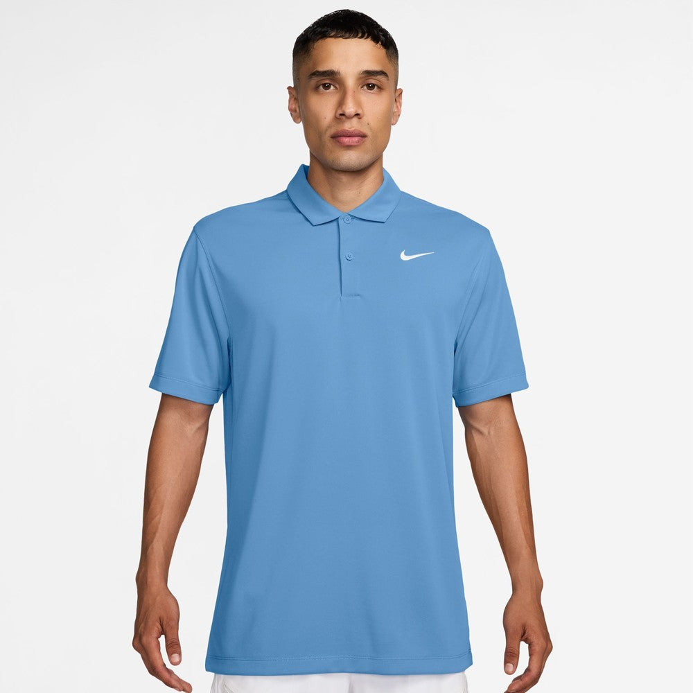 Nike Men's Dri-FIT Solid Performance Polo Shirt - Moisture Wicking, Breathable, Quick Dry - Blue Beyond | Golf, Tennis, Casual Wear & Outdoor Activities