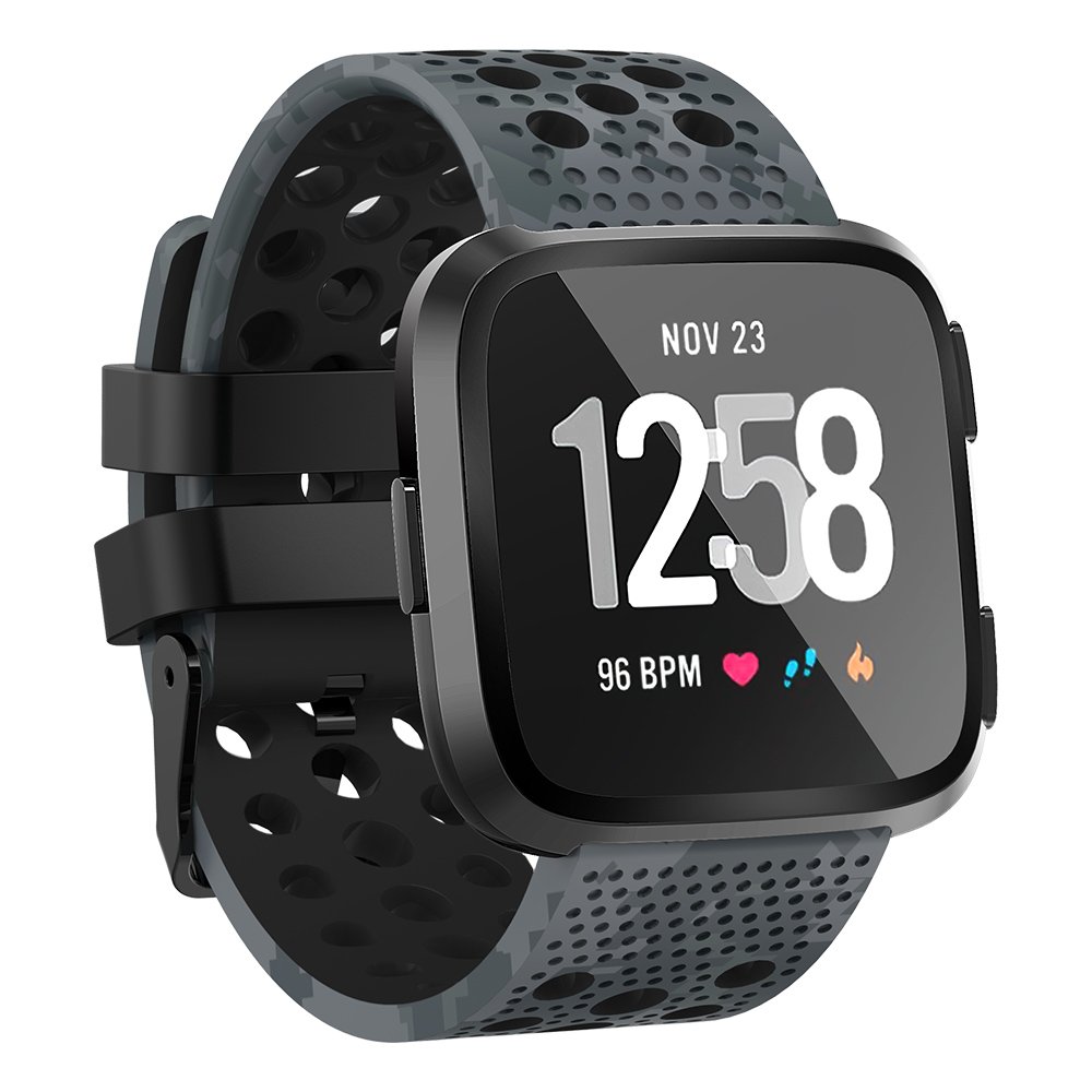Breathable Sport Strap Compatible with Fitbit Versa - Replacement Band for Women & Men (Small/Large) - Perfect for Workouts, Running & Daily Fitness Tracking