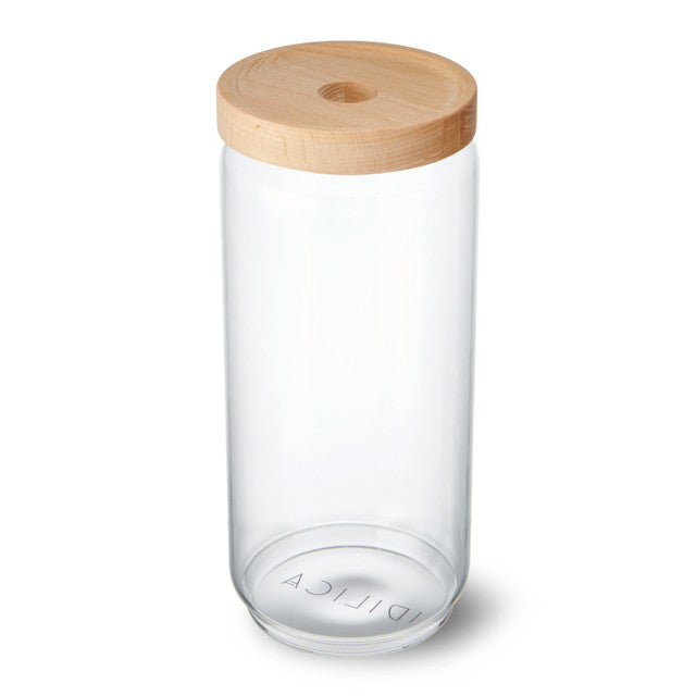 Premium Glass Storage Jars with Beechwood Lid - Airtight Kitchen Containers for Flour, Sugar, Coffee & Dry Goods - Perfect for Pantry Organization & Home Decor