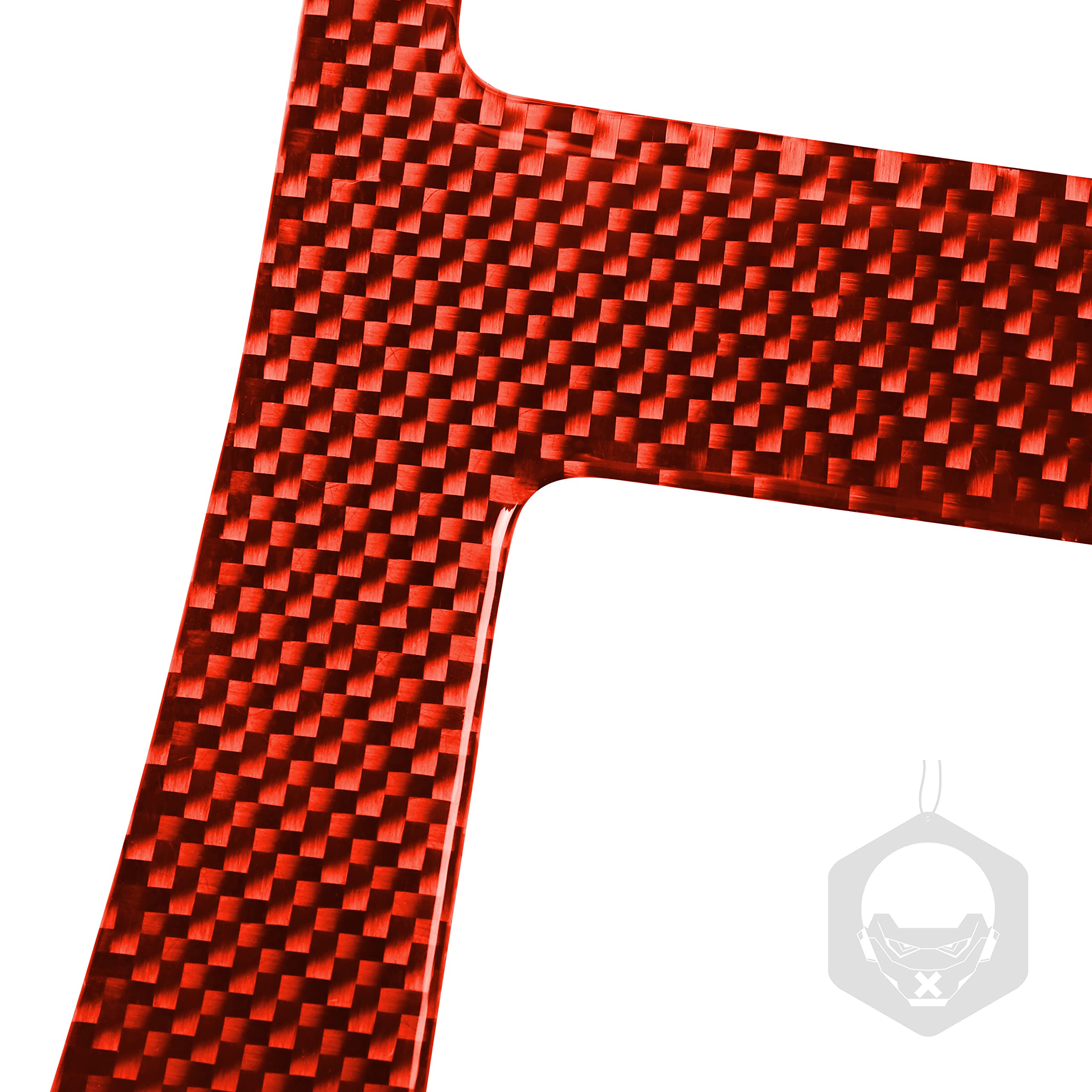 Premium Real Carbon Fiber Cup Holder Cover for Chevrolet Corvette C7 (2014-2019) | Interior Center Console Protector & Decorative Sticker | Red Accent | Enhances Driving Experience & Protects from Spills