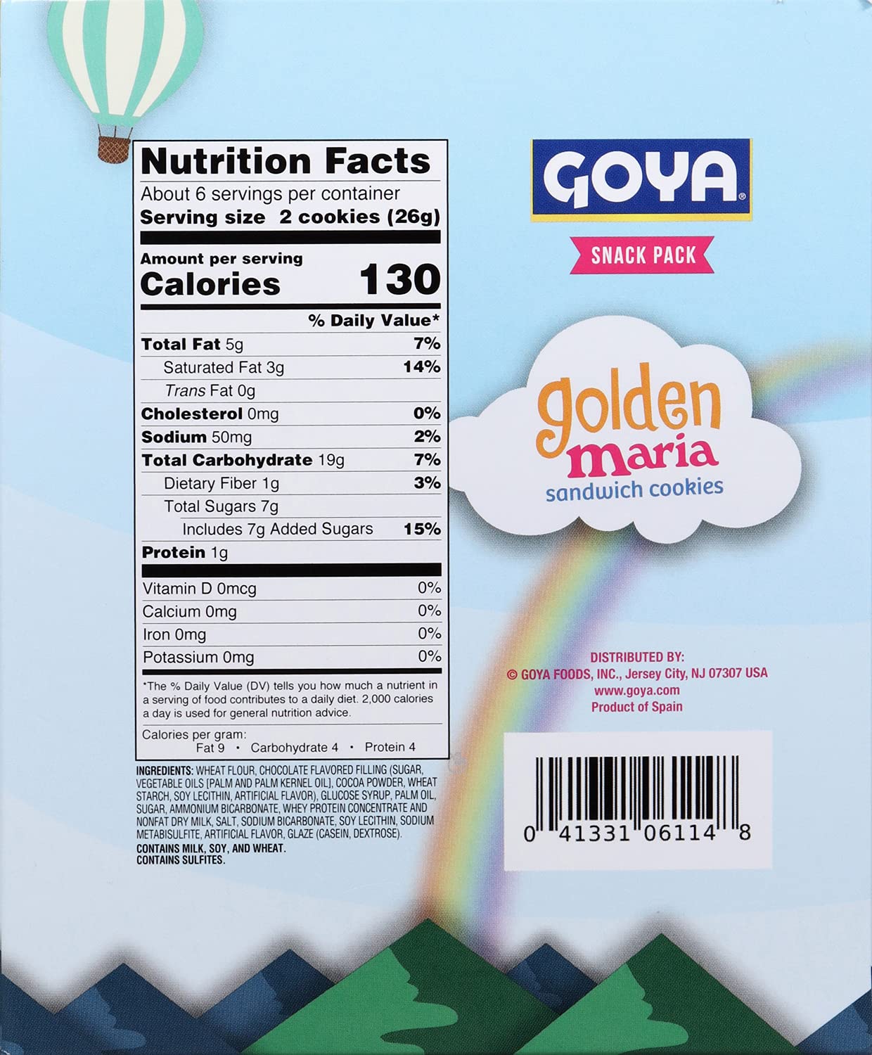 Goya Foods Golden Maria Sandwich Cookies - 5.10 Oz (Pack of 8) - Delicious Tea Biscuits for Snacking, Breakfast or Party Treats