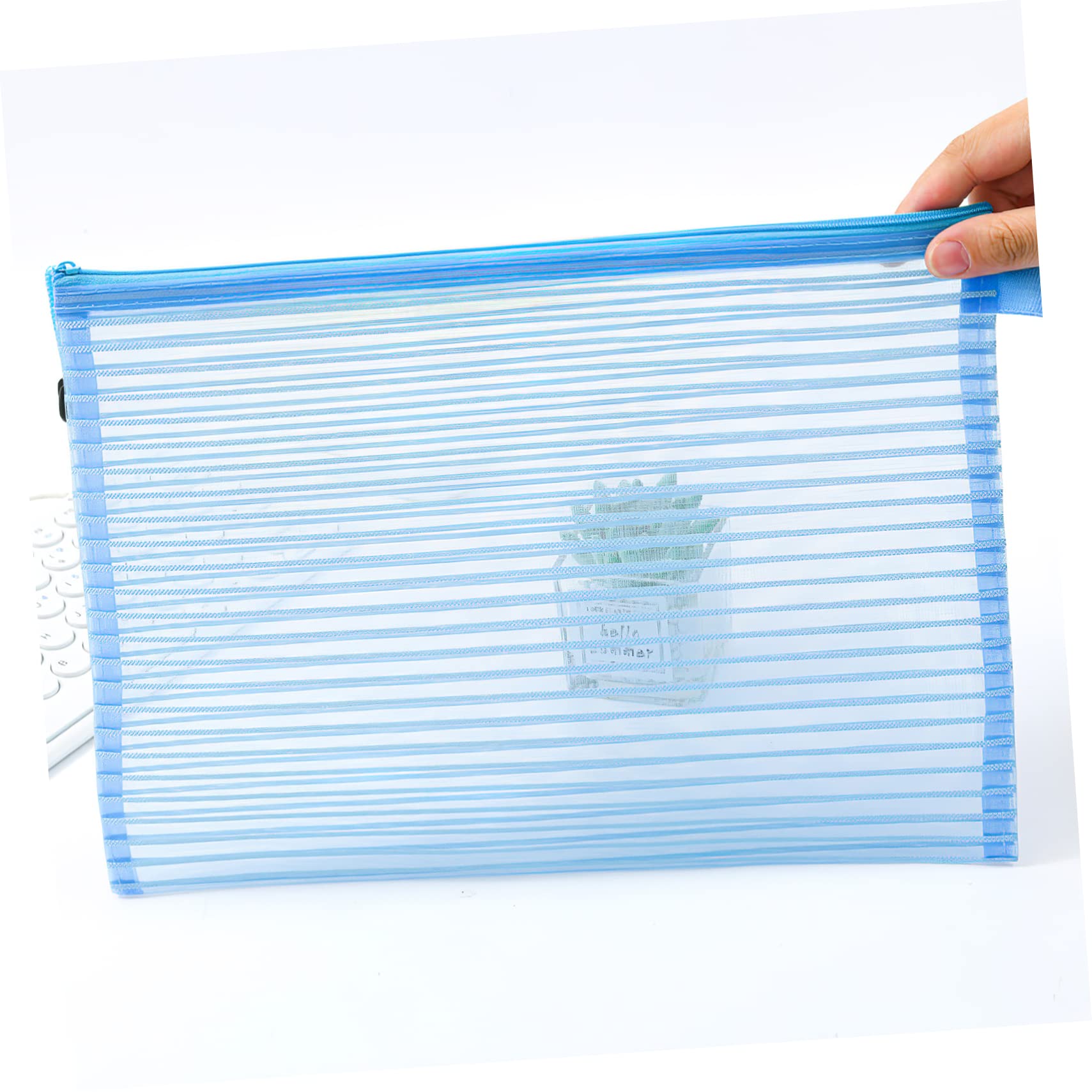 NUOBESTY 50 Pcs Mesh Document Pouch Organizer - Waterproof Bill Bags, High Capacity Pen Storage Envelopes for School, Office & Travel Supplies | Perfect for Students, Teachers & Professionals