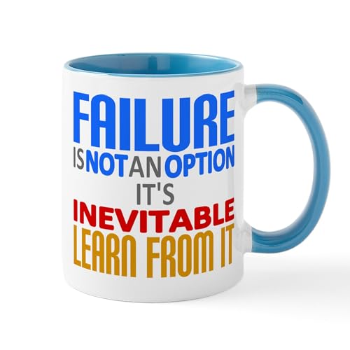 White/Blue Inside - Failure Not Option Learn Mugs