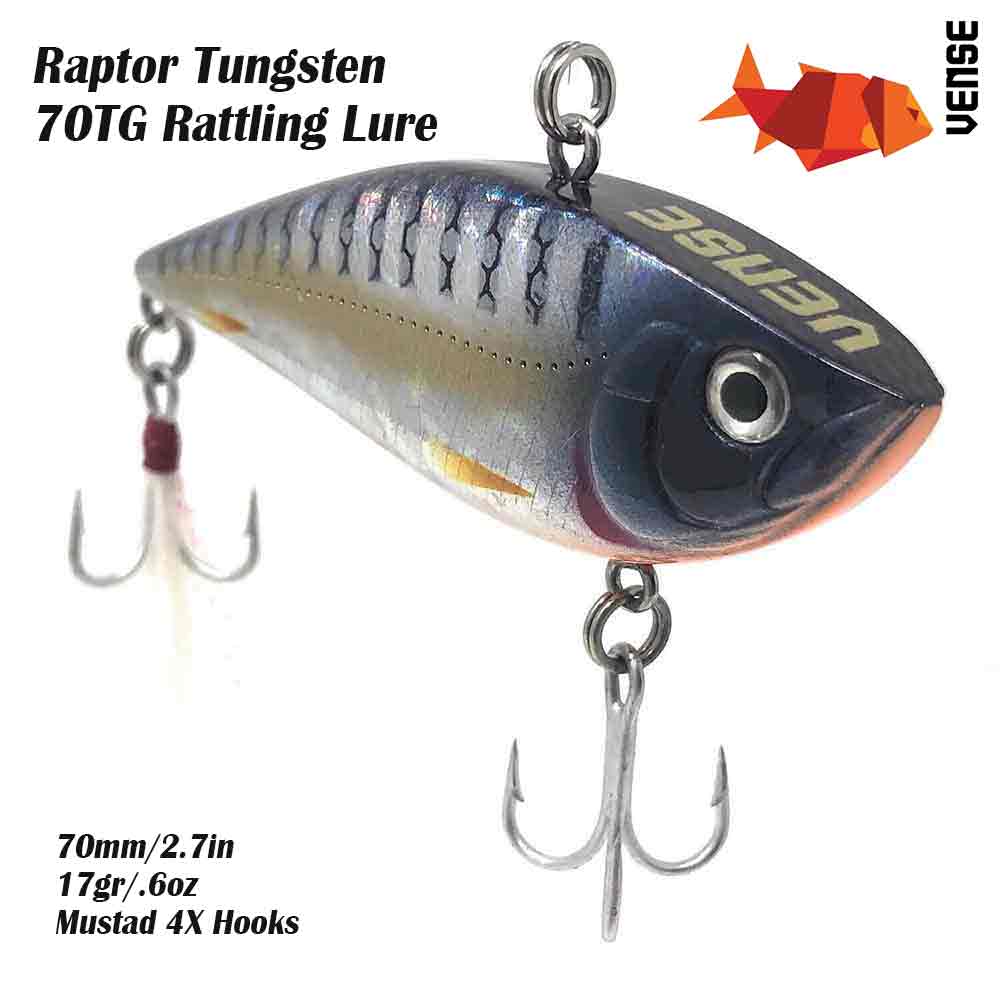 Vense Raptor Rattling Lipless 70MM Crankbait Fishing Lure for Bass, Trout, and Walleye - Perfect for Freshwater and Saltwater Angling