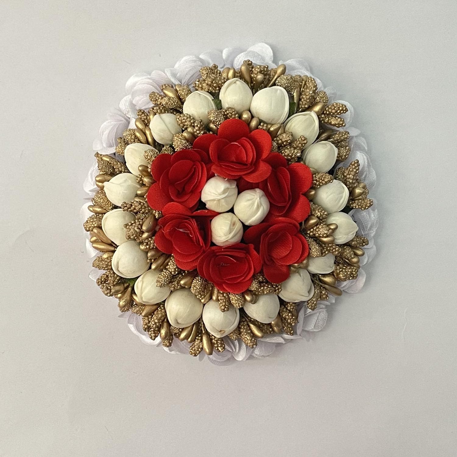 GuruEmbelish Bun Bridal Juda Maker Flower Mogra Gajra Hair Accessories for Women & Girls - Multicolor Pack of 1 | Perfect for Weddings, Parties & Festive Occasions
