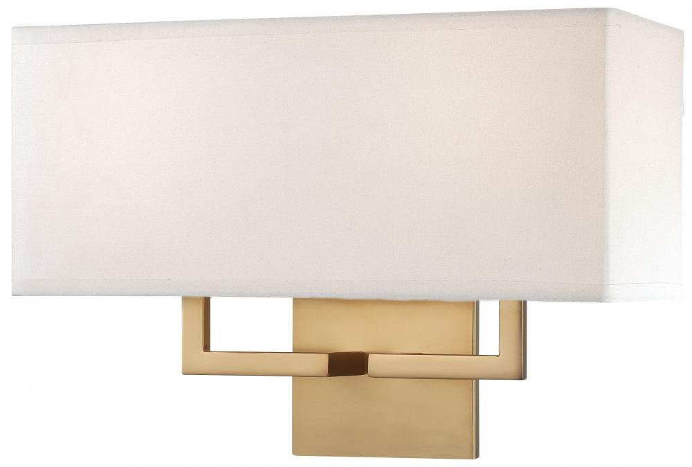 George Kovacs P472-248 2-Light Wall Sconce in Honey Gold Finish - Perfect for Bedroom, Hallway, and Living Room Lighting