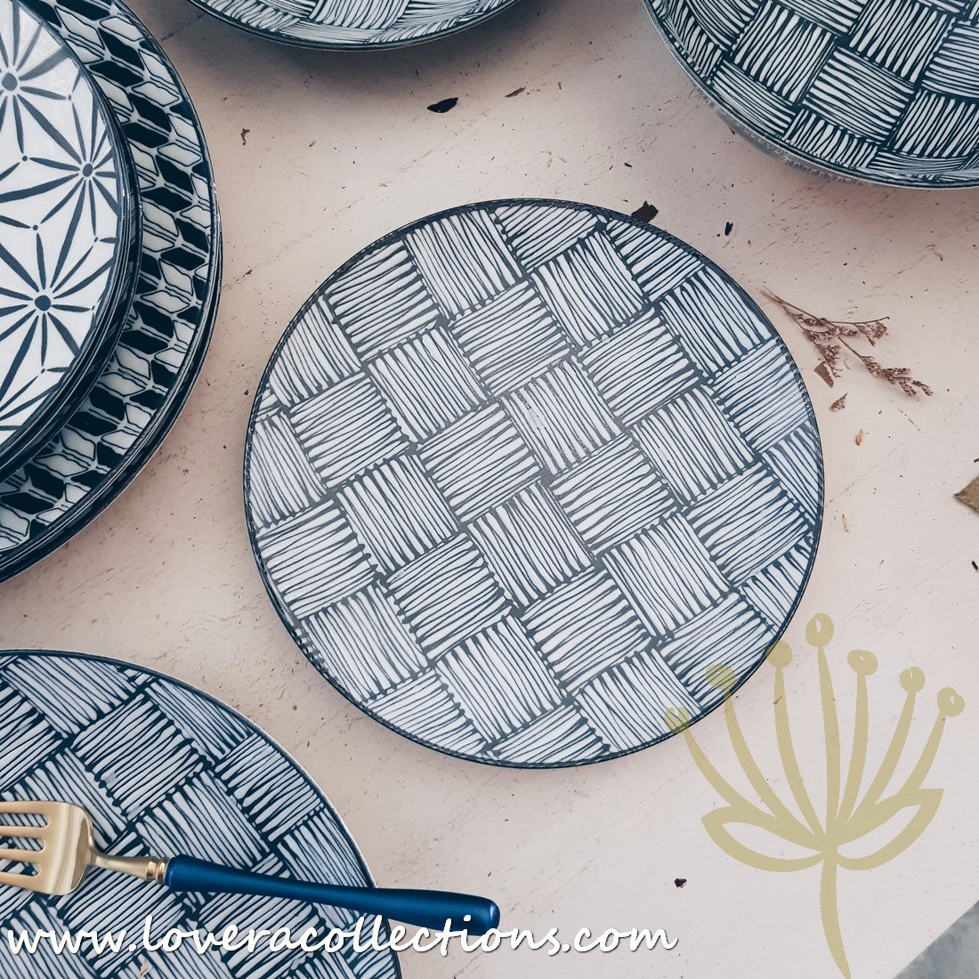 Awasaka Black & White Modern Checkered Dinnerware Set - 12-Piece Ceramic Plates & Bowls for Dining - Perfect for Restaurants, Weddings & Home Decor (60% Off Limited Time Sale)
