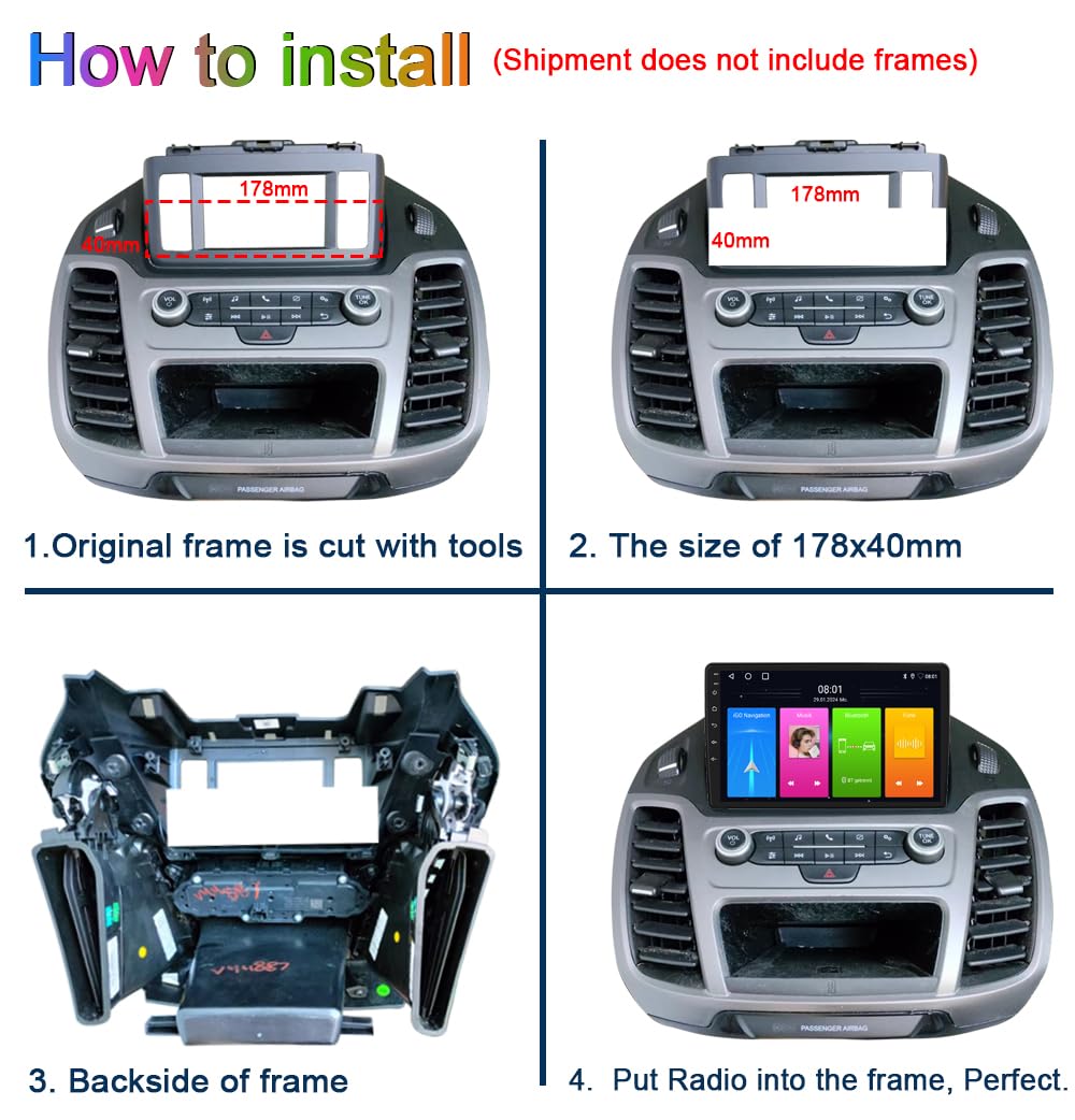 HD Touchscreen GPS Navigation System with CarPlay & Android Auto - Compatible with Ford Transit Connect MK2, Cargo & Titanium Models | Includes Rear View Camera for Easy Parking | Perfect for Road Trips, Delivery Drivers & Fleet Management