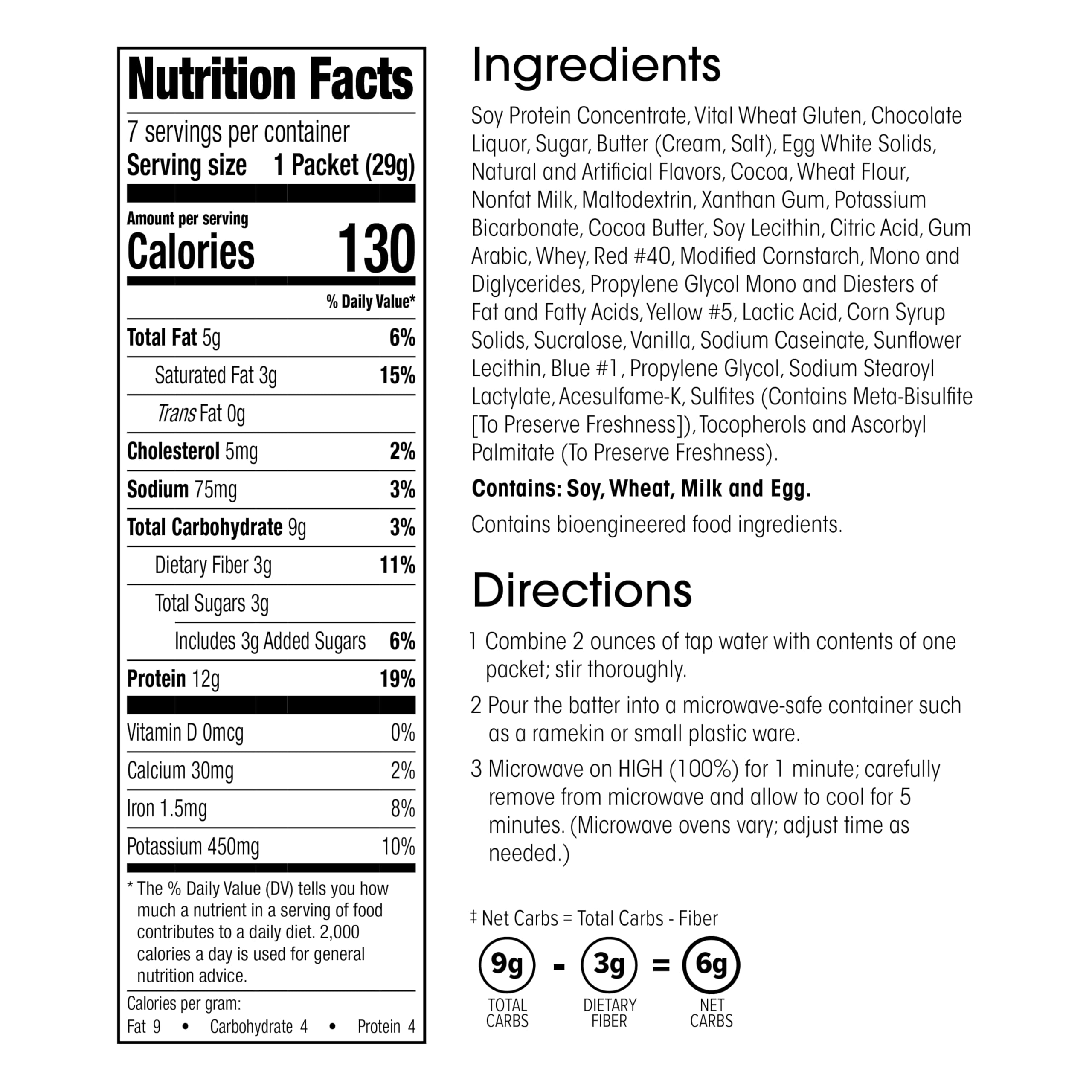 WonderSlim Protein Cake Mix - Double Chocolate Flavor, 12g Protein, Low Carb, Gluten Free (7 Pack) - Perfect for Keto Diet, Weight Loss & Healthy Snacking