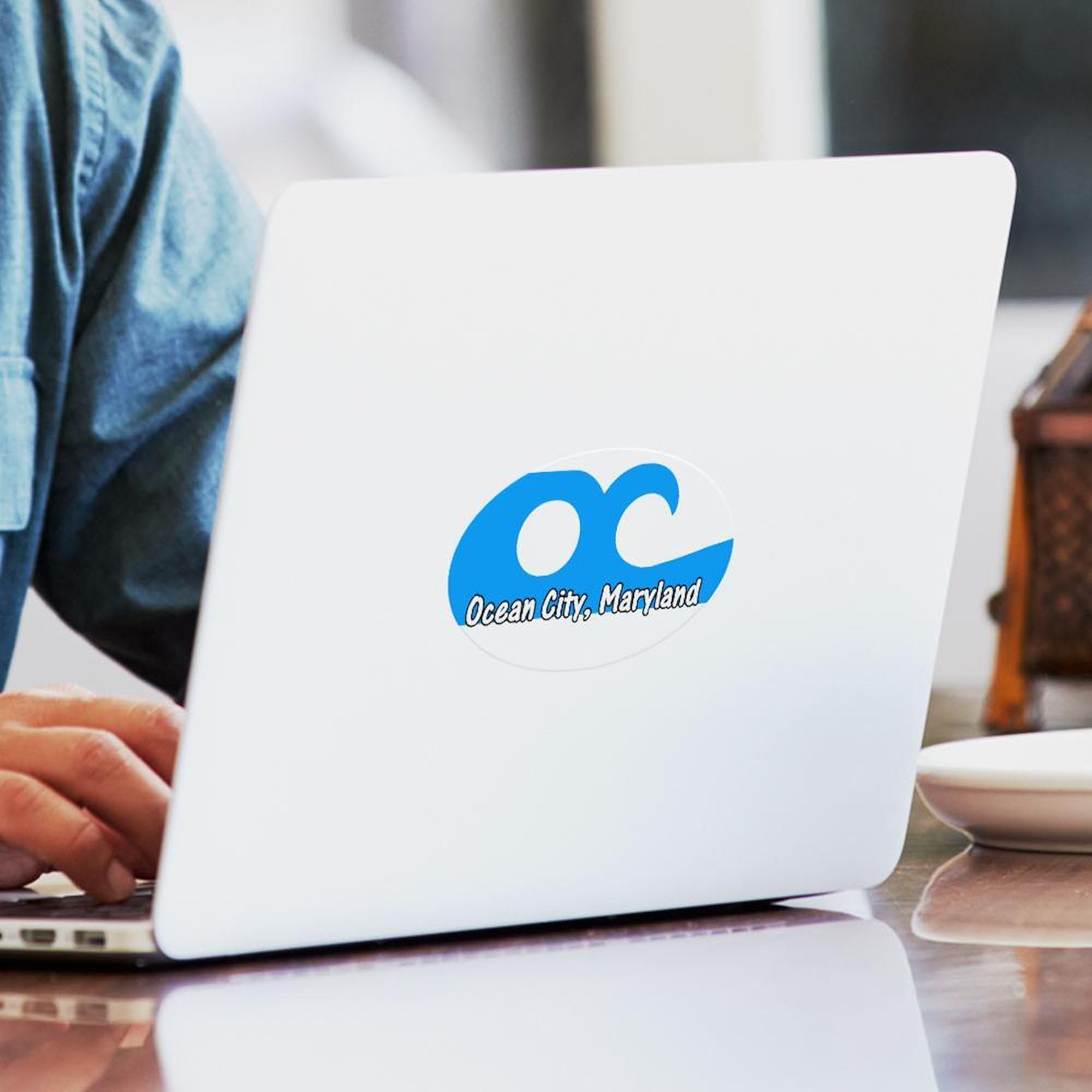 Ocean City Flag Oval Sticker - Waterproof Vinyl Decal for Cars, Laptops & Windows - Show Your Coastal Pride | Beach Town Decor, Travel Souvenirs