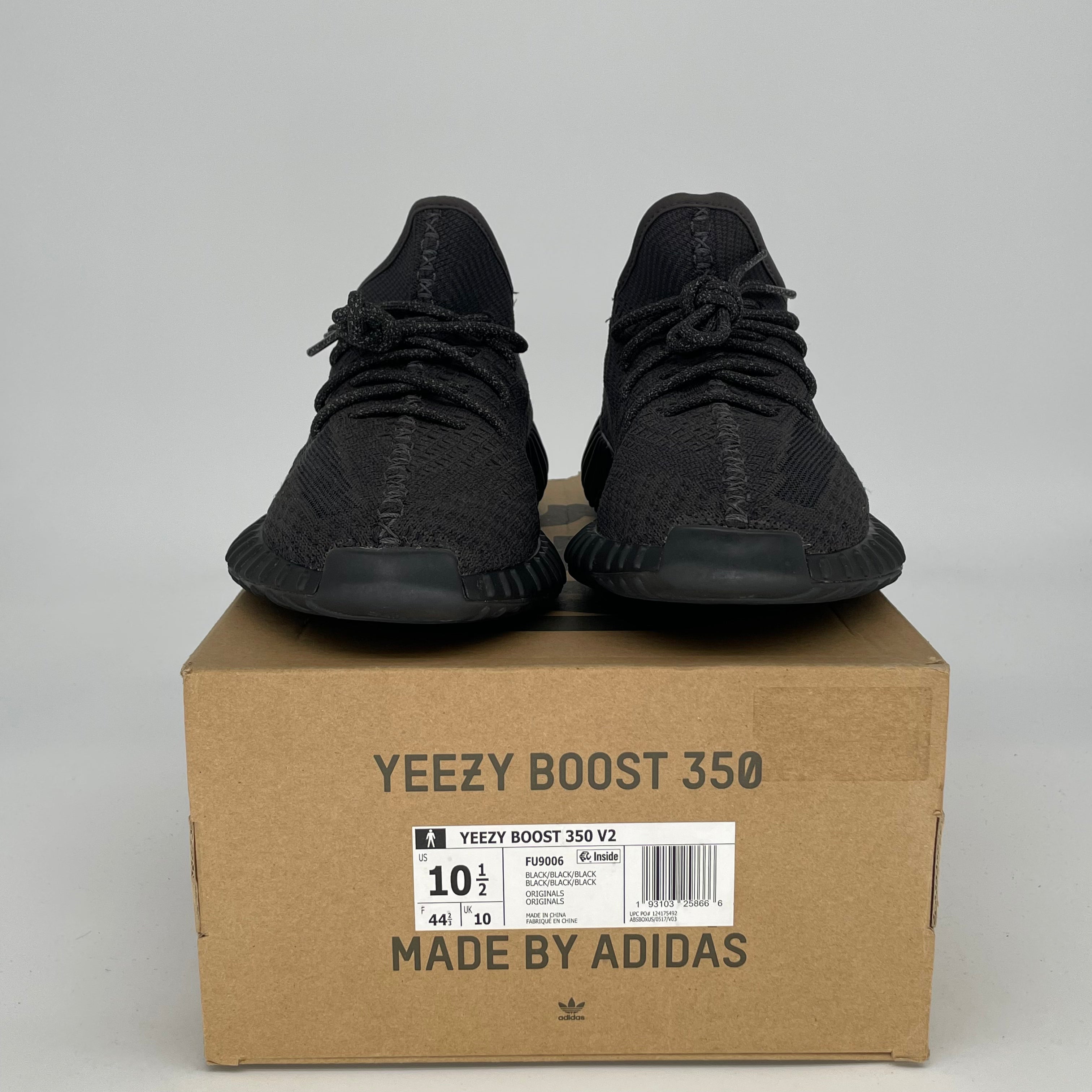Adidas Yeezy Boost 350 V2 Black - Men's Size 10.5 / Women's Size 12 - Style Code FU9006 | Running Shoes for Men & Women | Perfect for Gym, Jogging & Casual Wear
