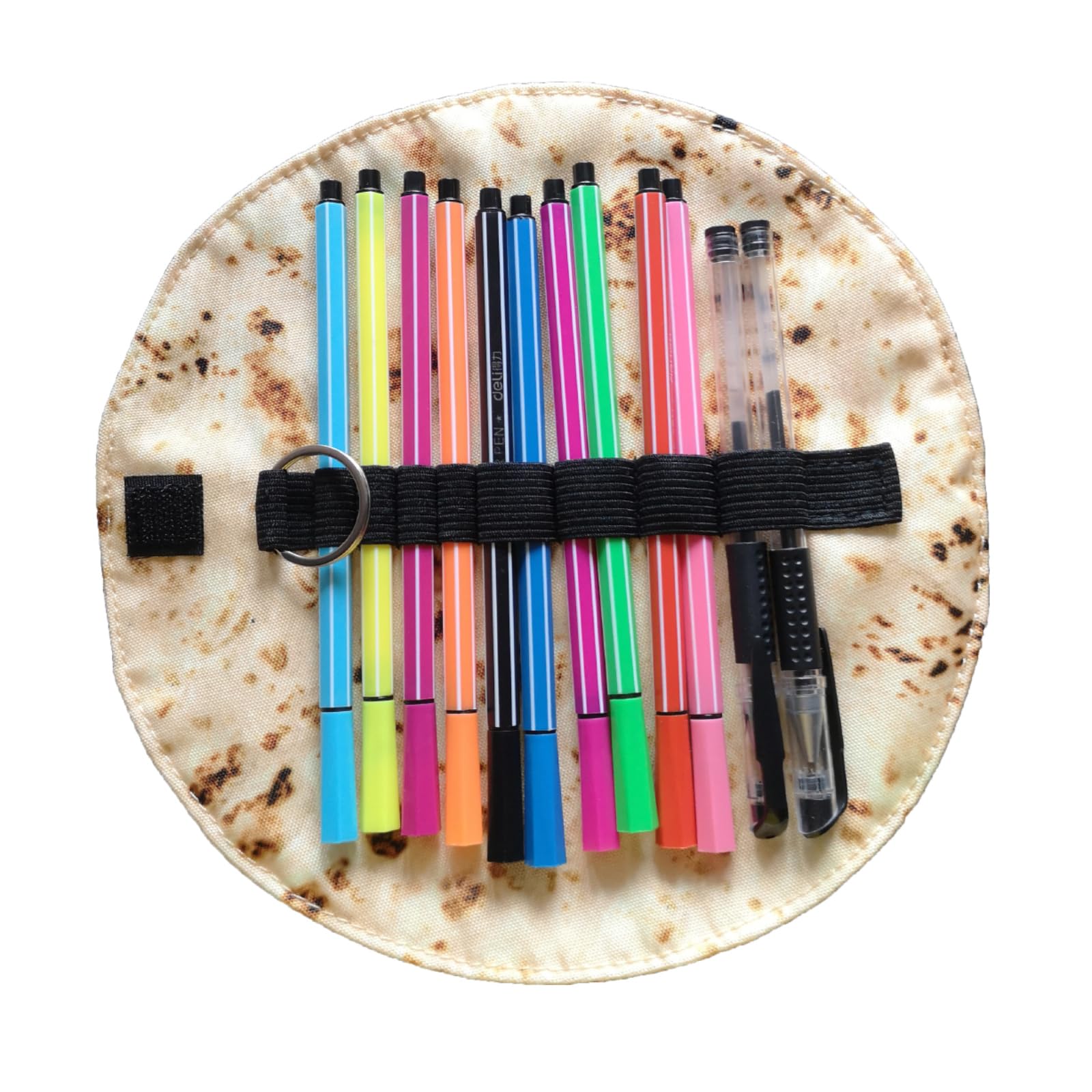 WONIU Creative Burrito Tortilla Pen Pencil Case - Funny Stationery Organizer for Makeup Brushes, Art Supplies & School Essentials | Portable Roll-Up Pouch for Travel, Office & Classroom Use