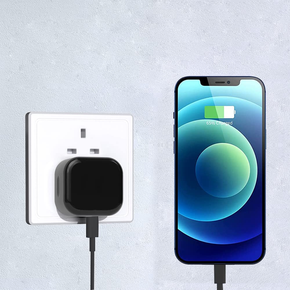 20W USB C Fast Charger Plug for iPhone 16/15/14/13/12 Series - Foldable PD Charging Adapter (Black) | Perfect for Travel, Home & Office Use