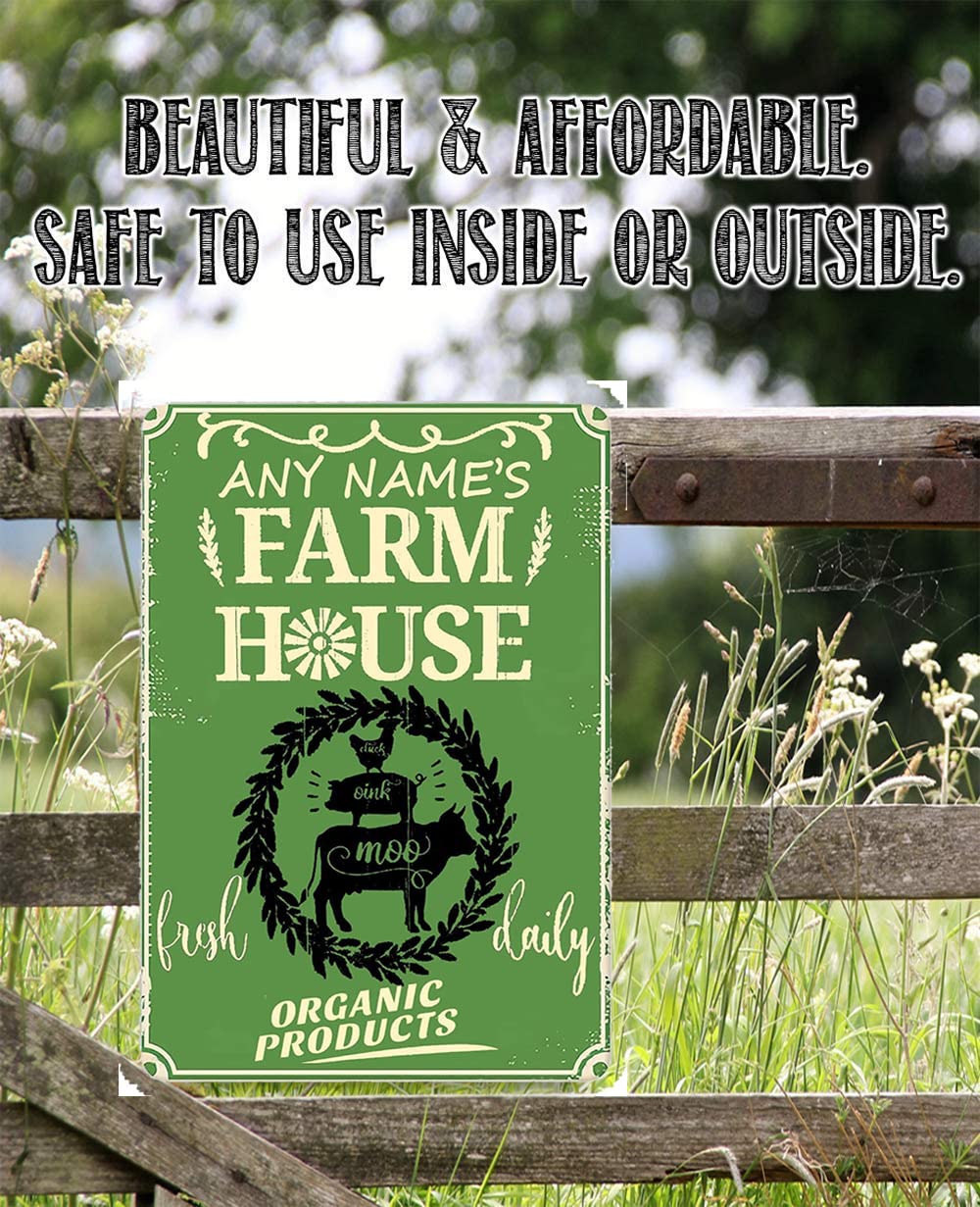 Personalized Farmhouse Sign - Fresh Daily Chicken Cow Pig Plaque - Rustic Kitchen & Backyard Decor - Perfect for Farmhouse, Chicken Coop & Country Home Décor