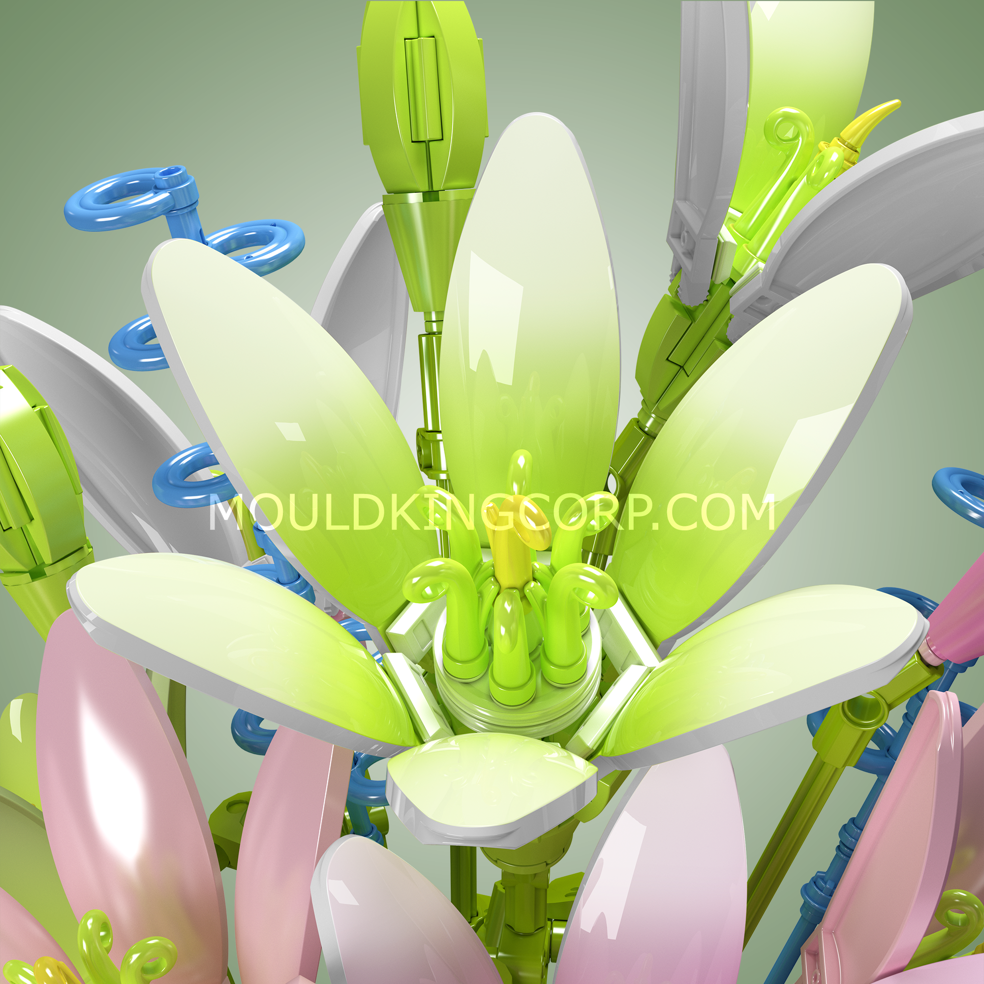 Mould King 10057 Lily Flowers Bouquet Building Set - 1,006 Piece DIY Floral Arrangement Kit for Home Decor, Gift & Creative Play | Perfect for Birthday, Wedding & Office Decoration