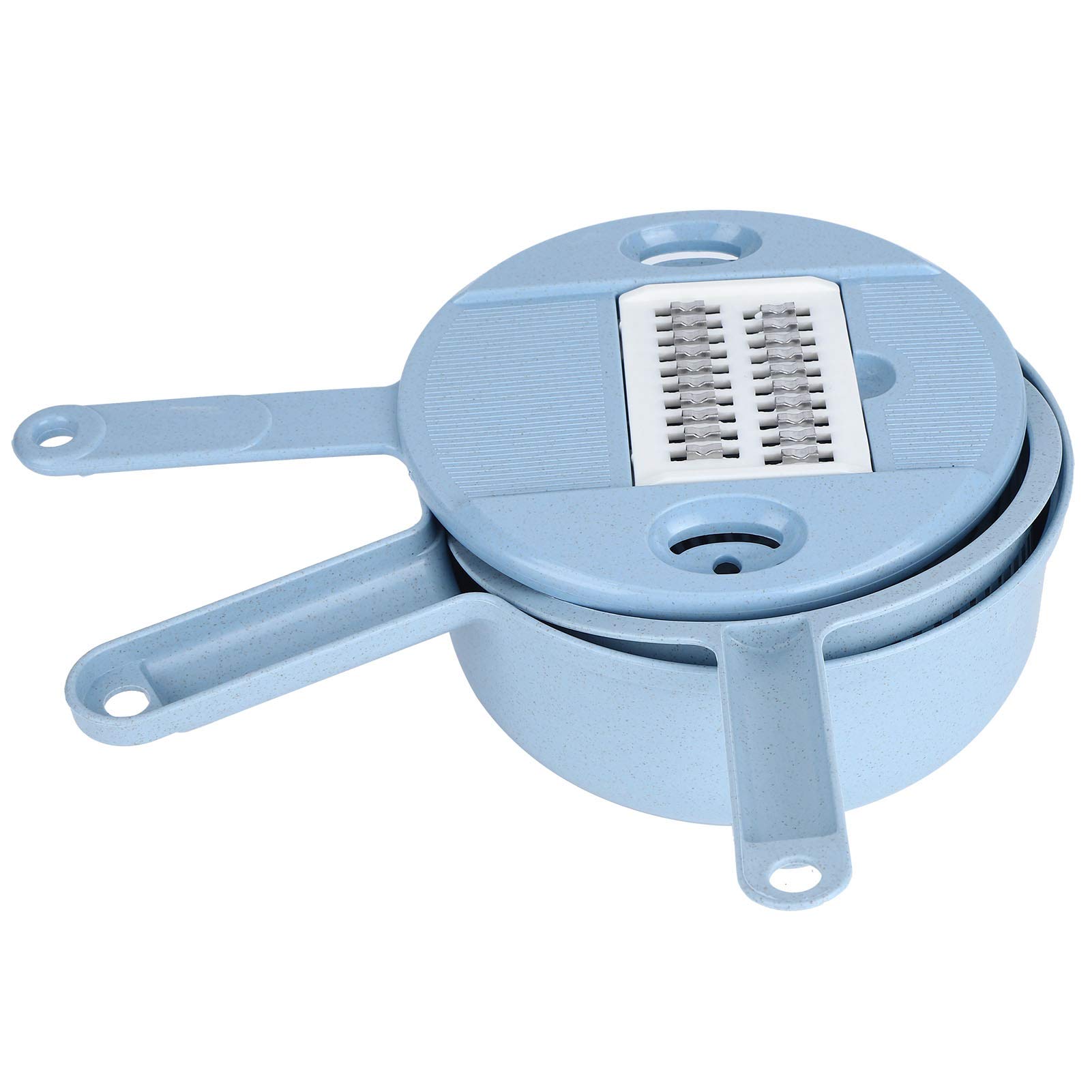 Best Vegetable Chopper for Kitchen - 4 Interchangeable Blades for Cucumbers, Carrots, Potatoes & More | Easy to Clean & Portable Hand Chopper | Perfect for Meal Prep, Salads & Cooking at Home