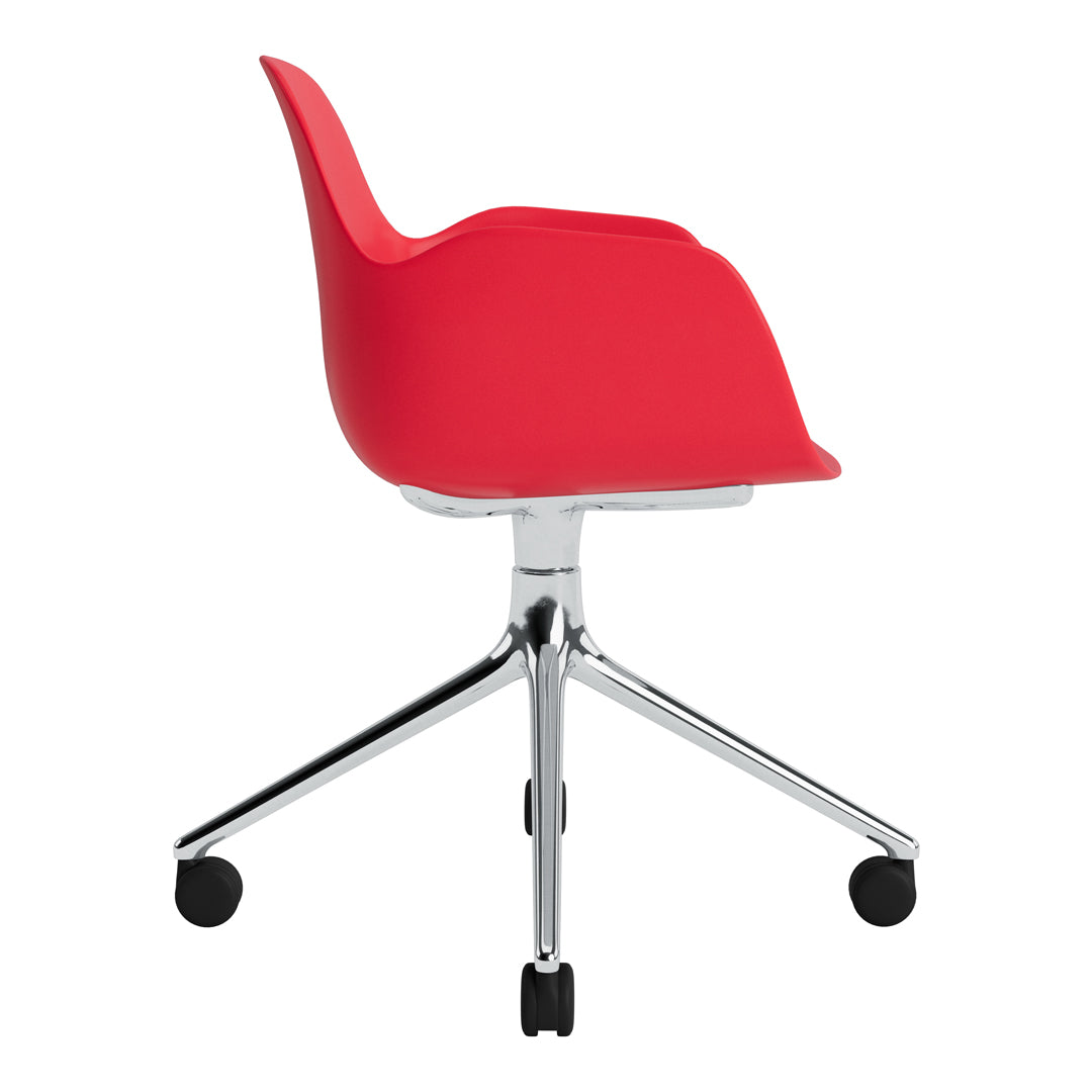 Modern Form Armchair with 4-Wheel Swivel Base - Ergonomic Office Chair for Home & Workspace - Perfect for Desks, Reading Nooks, and Living Rooms