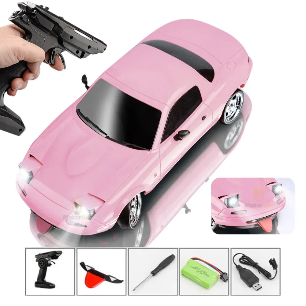 LDRC 1804 1/18 Scale RC Drift Car RTR with Gyro - Mazda MX-5 2.4G RWD Alloy Body & LED Lights | Ready-to-Race Remote Control Car for Adults & Teens | Perfect for Indoor/Outdoor Drifting, Racing & Car Shows (US Only)
