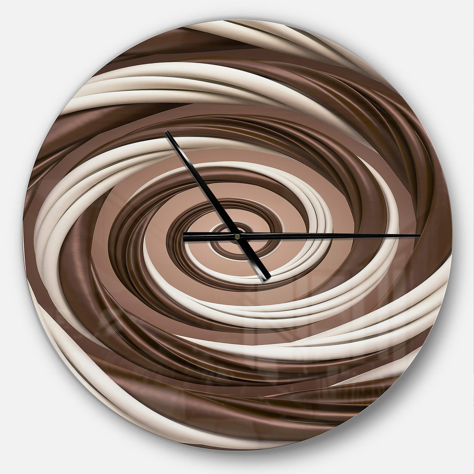 Designart 'Chocolate and Milk Candy Spiral Design' Modern Wall Clock - Stylish Kitchen Decor for Home & Office | Perfect Gift for Coffee Lovers & Sweet Treat Enthusiasts
