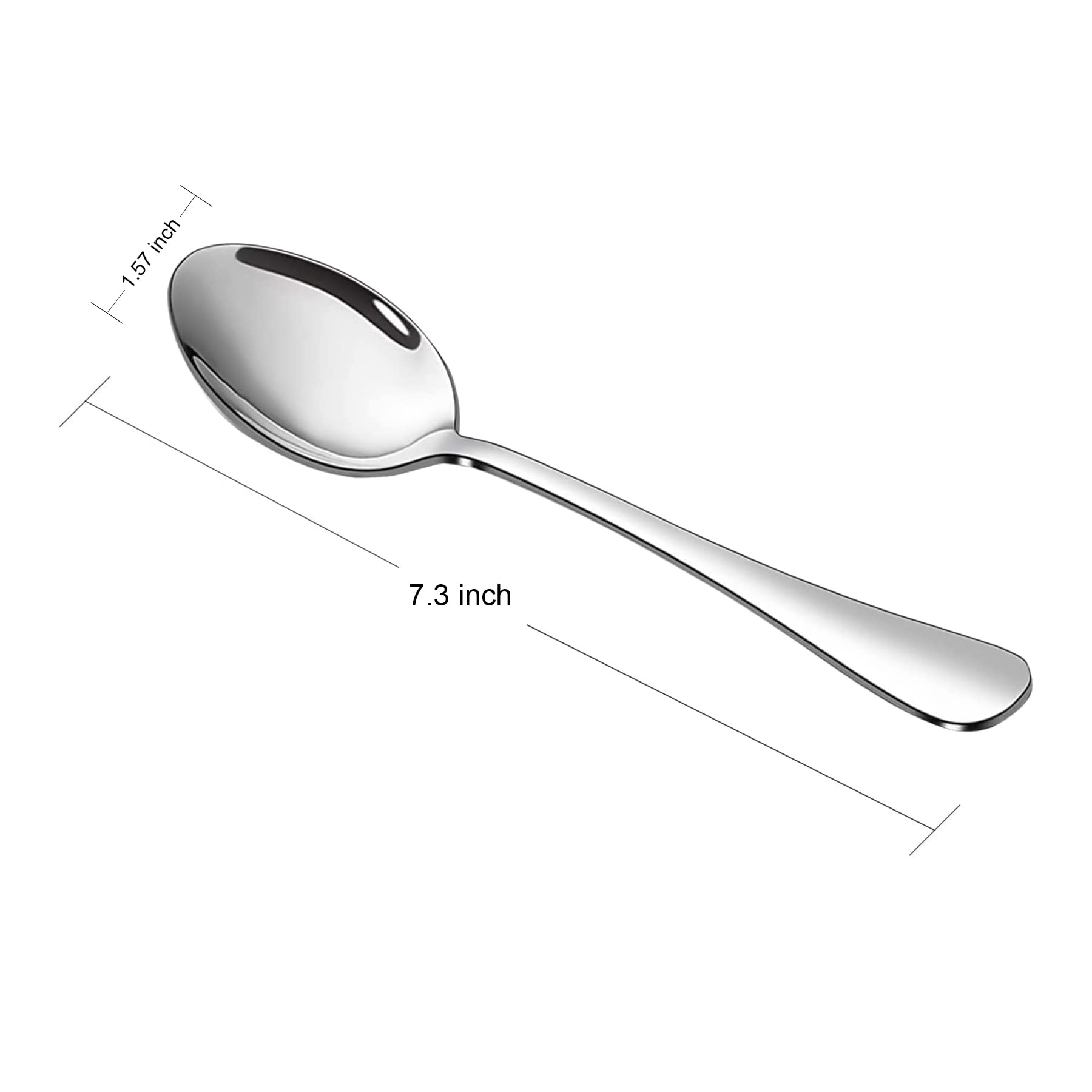 SANTUO 12-Piece Stainless Steel Dinner Spoon Set - 7.3