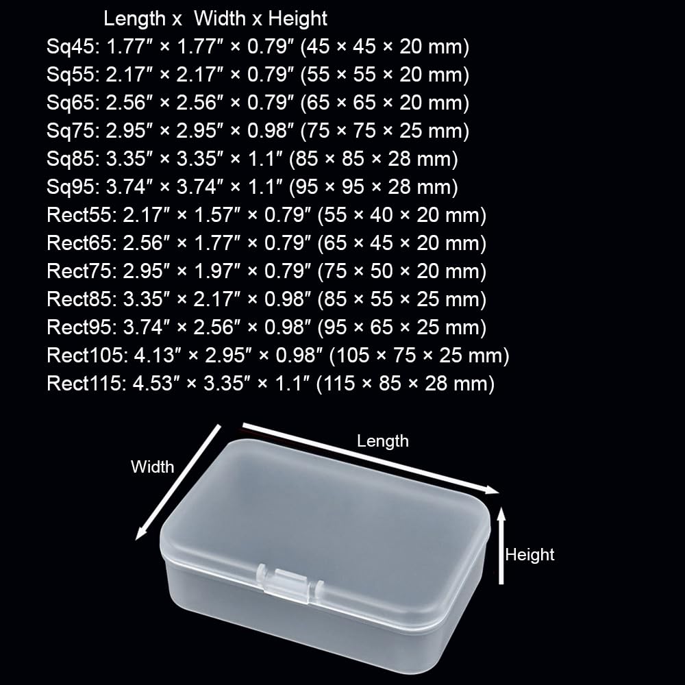 12-Piece Small Bead Organizer Set - Frosted Plastic Storage Cases with Hinged Lids - Clear Transparent Jewelry Bead Containers for DIY Crafts, Sewing & Jewelry Making Supplies
