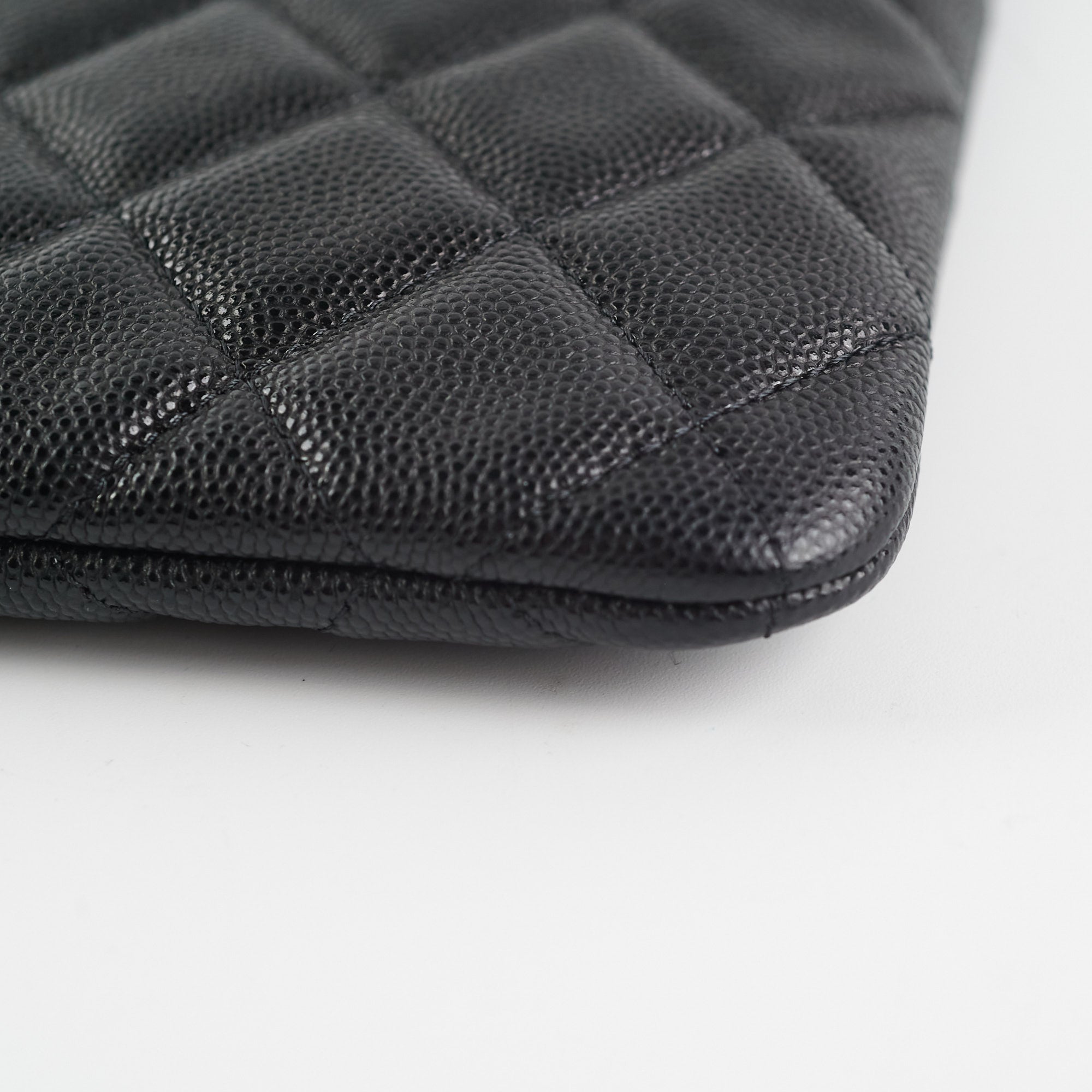 Chanel Medium O Case Pouch Clutch Bag in Black Caviar Leather - Perfect for Evening Events, Parties & Special Occasions