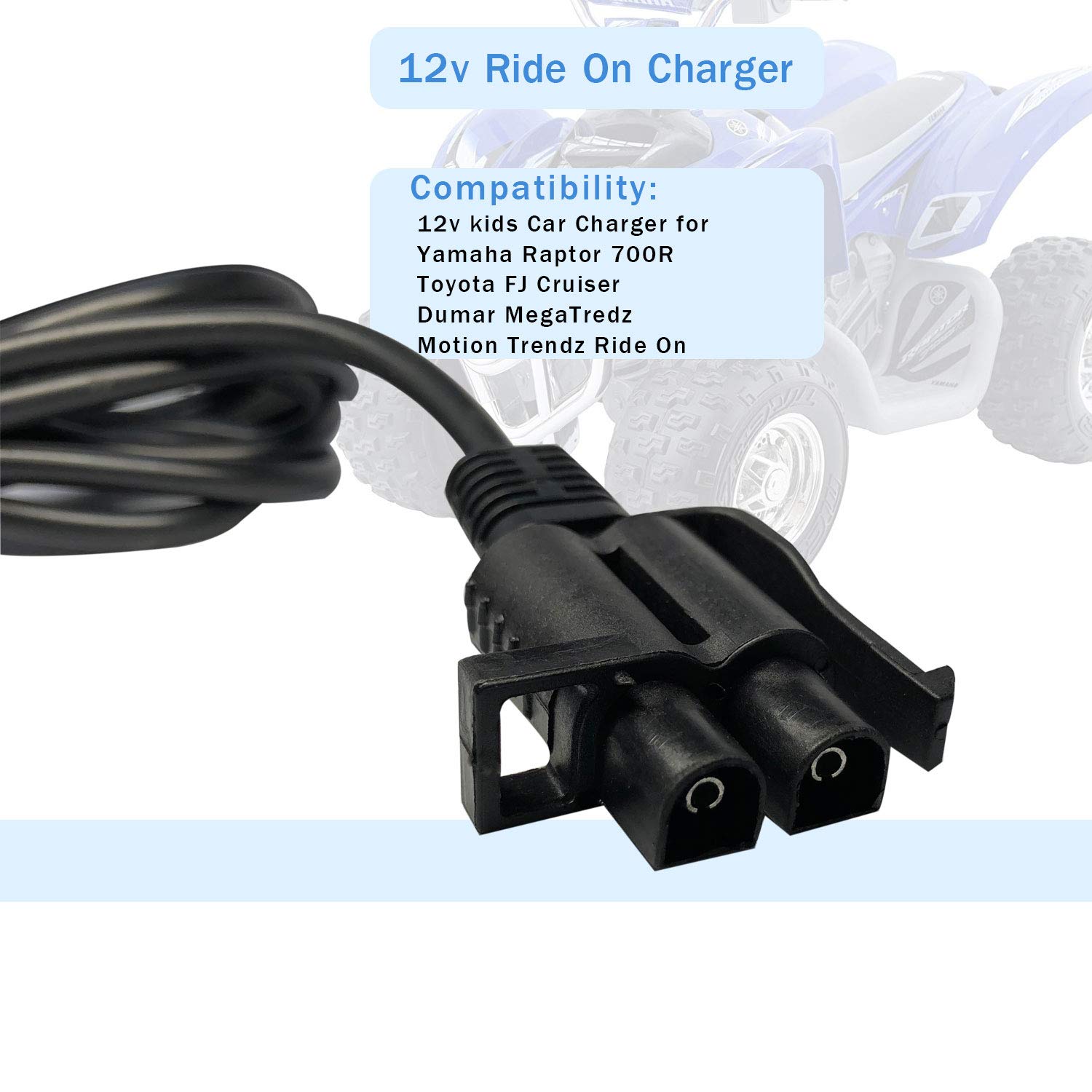 12V Kids Ride-On Car Charger - Power Adapter for Yamaha, Toyota, Dumar - Perfect for Electric Toy Vehicles