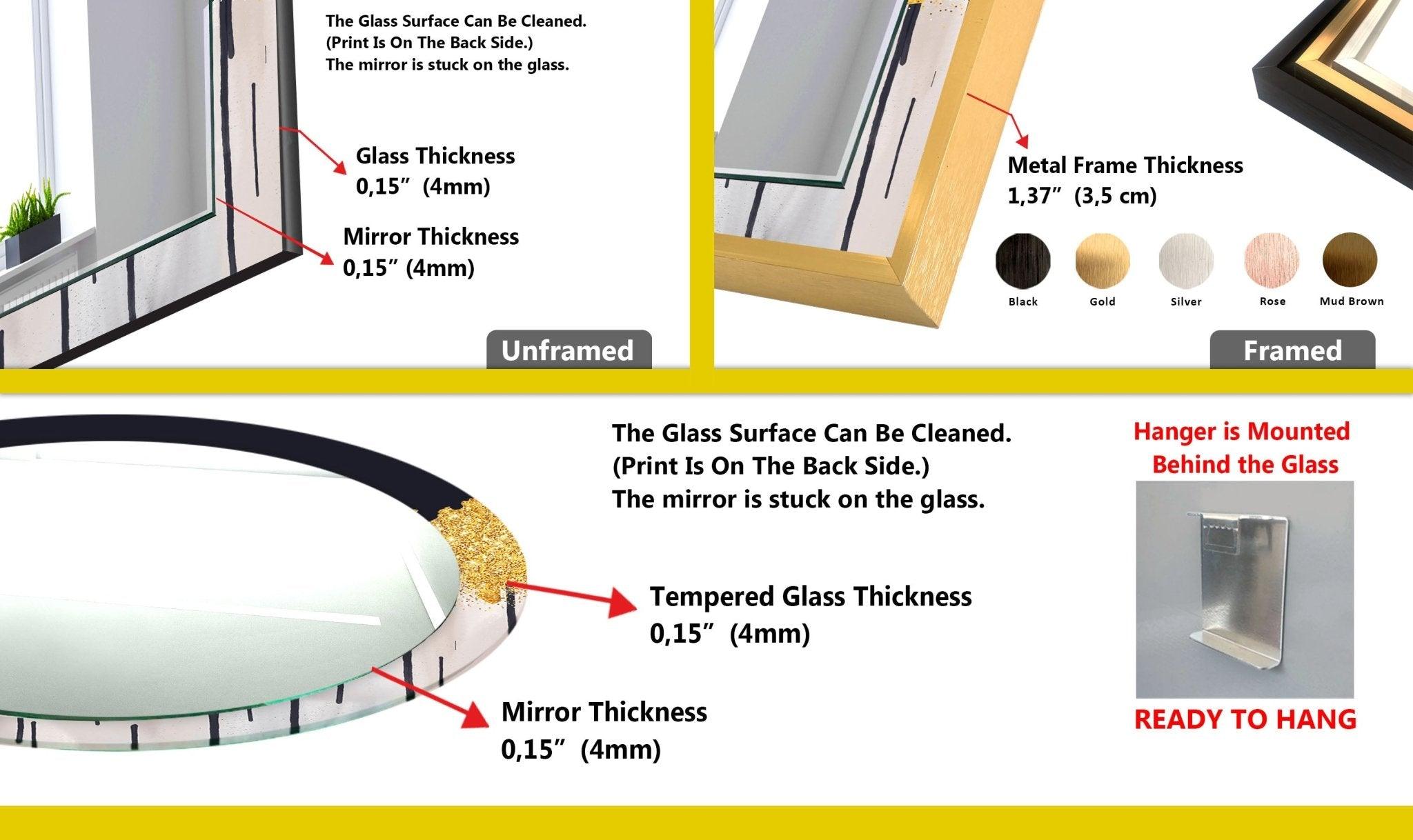 Abstract Gold Accent Wall Mirror - Elegant Home Decor for Living Room, Bedroom & Entryway