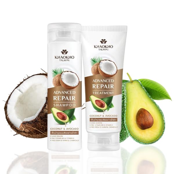 KKT Extra Strength Damage Remedy Shampoo & Conditioner Set - Sulfate & Silicone Free for Dry, Frizzy, Coarse Hair Repair | 100% Natural with Coconut & Avocado Oil | Deep Hydration for Color-Treated & Chemically Damaged Hair | Salon-Quality Hair Care at Home