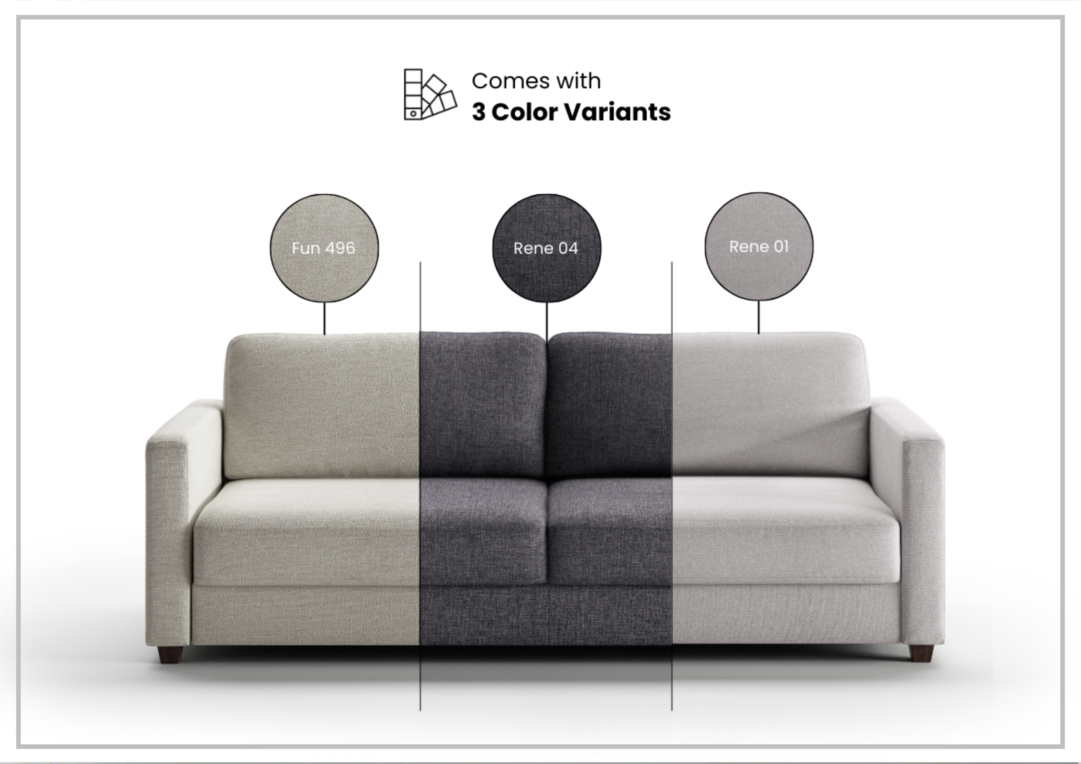 Luonto Emery Full XL Fabric Sleeper Sofa with Easy Deluxe Function - Convertible Sofa Bed for Small Spaces, Guest Room & Apartment Living - Comfortable Modern Furniture for Home & Office Use