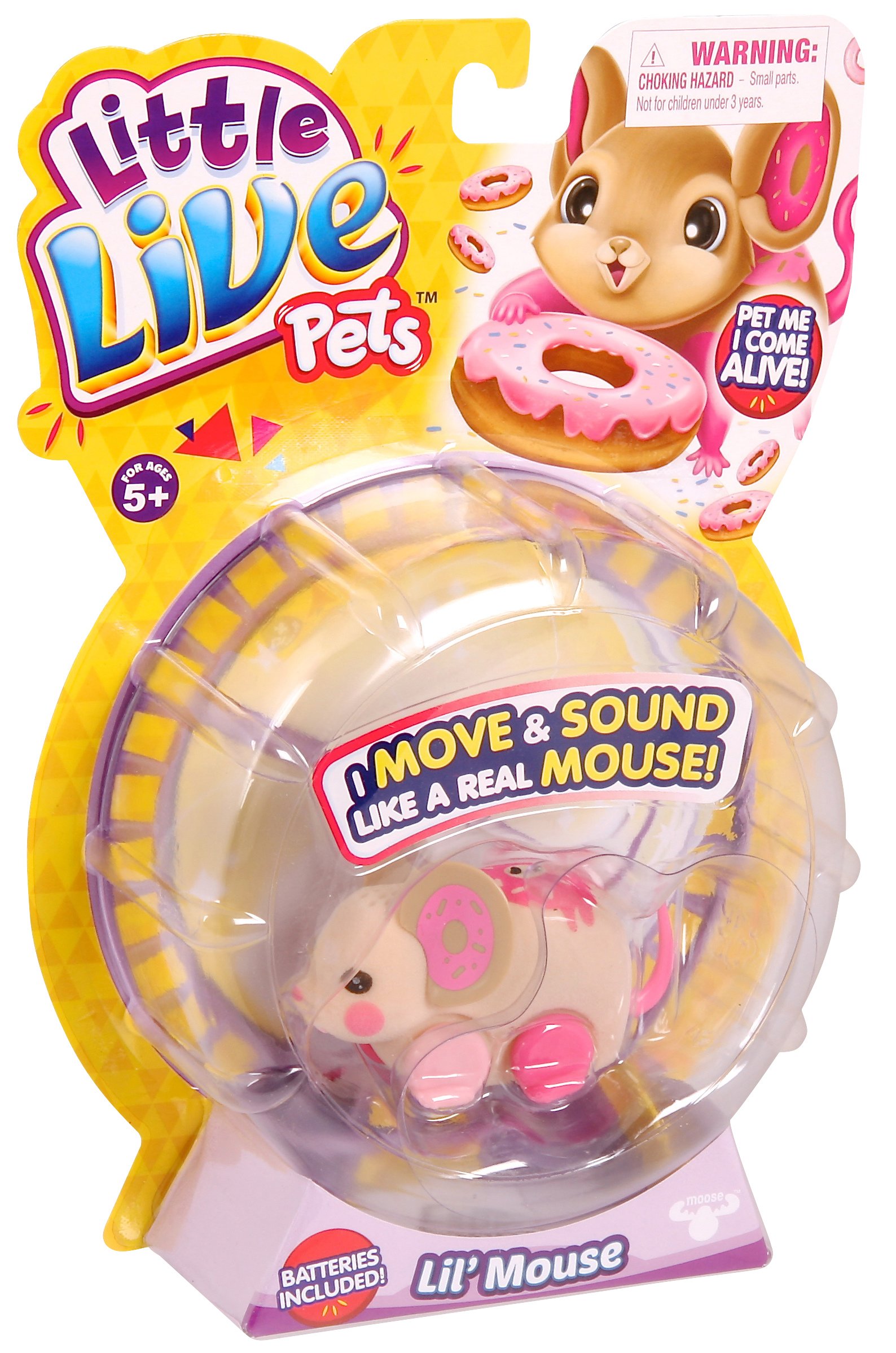 Little Live Pets Lil' Mouse - Bronut | Interactive Electronic Pet Toy for Kids | Perfect for Pretend Play, Birthday Gifts & Collectibles