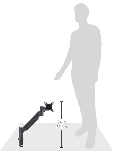 Ergotech 7Flex Single Monitor Arm - Adjustable VESA Mount for 5-17 lbs Computer Screens (75x75mm & 100x100mm) | Black | Perfect for Home Office, Gaming Setup & Workspace Ergonomics