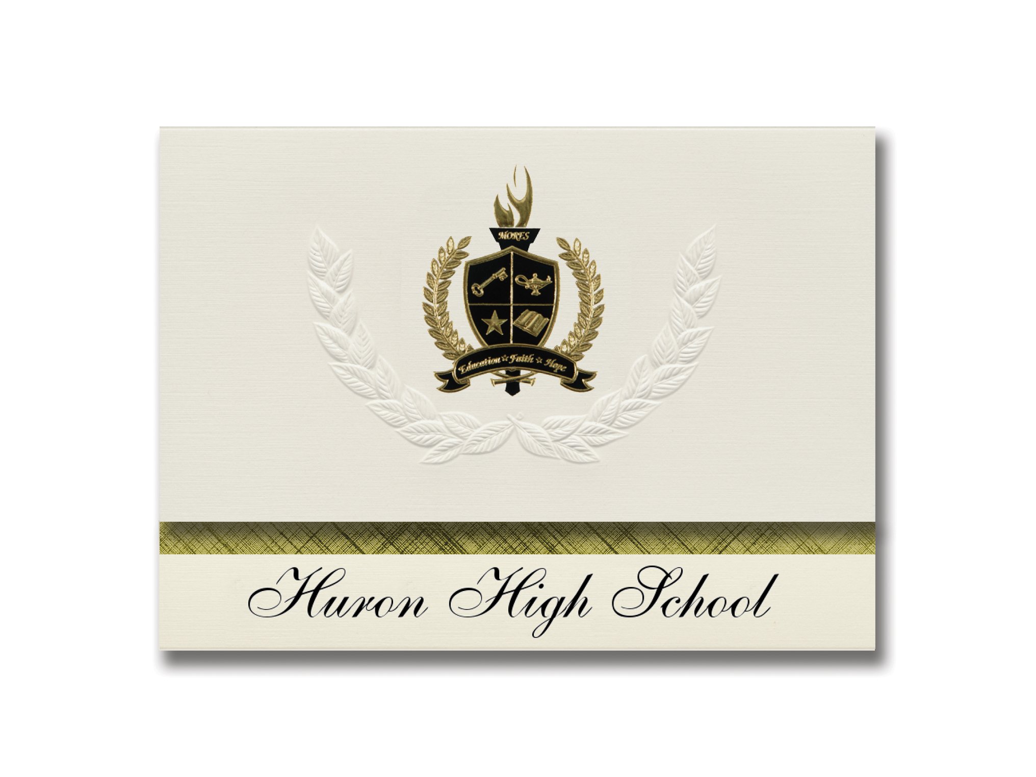 Huron High School Graduation Announcements (Huron, OH) - Premium 25-Pack with Gold & Black Foil Seal - Elegant Presidential Style for Graduation Ceremonies & Keepsakes