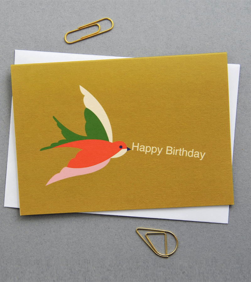 Happy Birthday Bird Notecard Set by Elvira van Vredenburgh - Handmade Greeting Cards for Birthdays, Thank You Notes & Special Occasions - Perfect for Party Invitations, Gift Cards & Personal Messages
